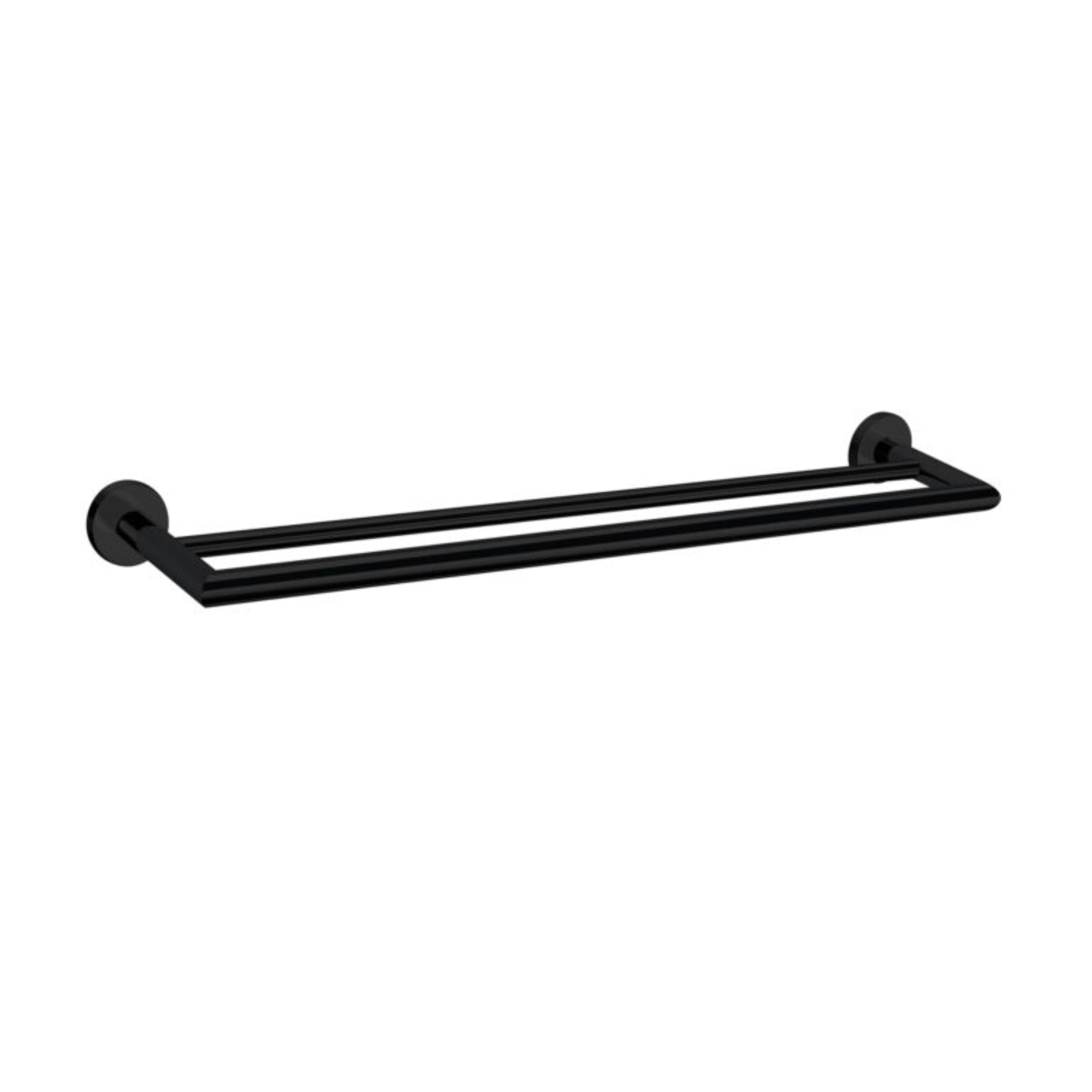 NERO DOLCE DOUBLE TOWEL RAIL MATTE BLACK 700MM