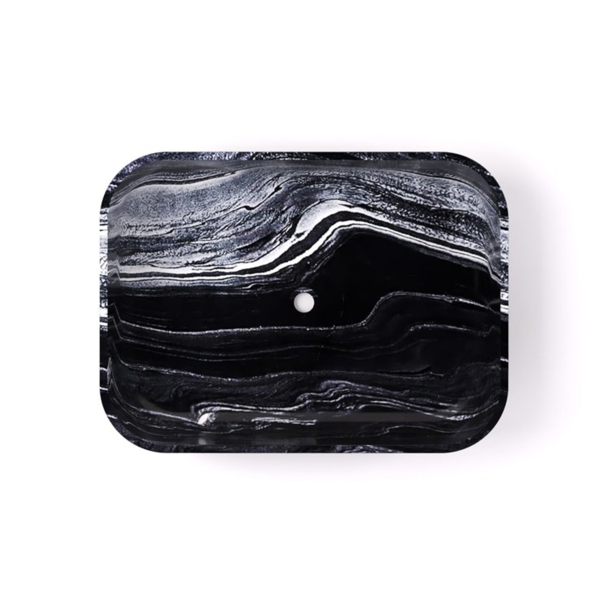 CARVUS BHUMI RECTANGULAR ABOVE COUNTER MARBLE BASIN BHAINSLANA BLACK 510MM