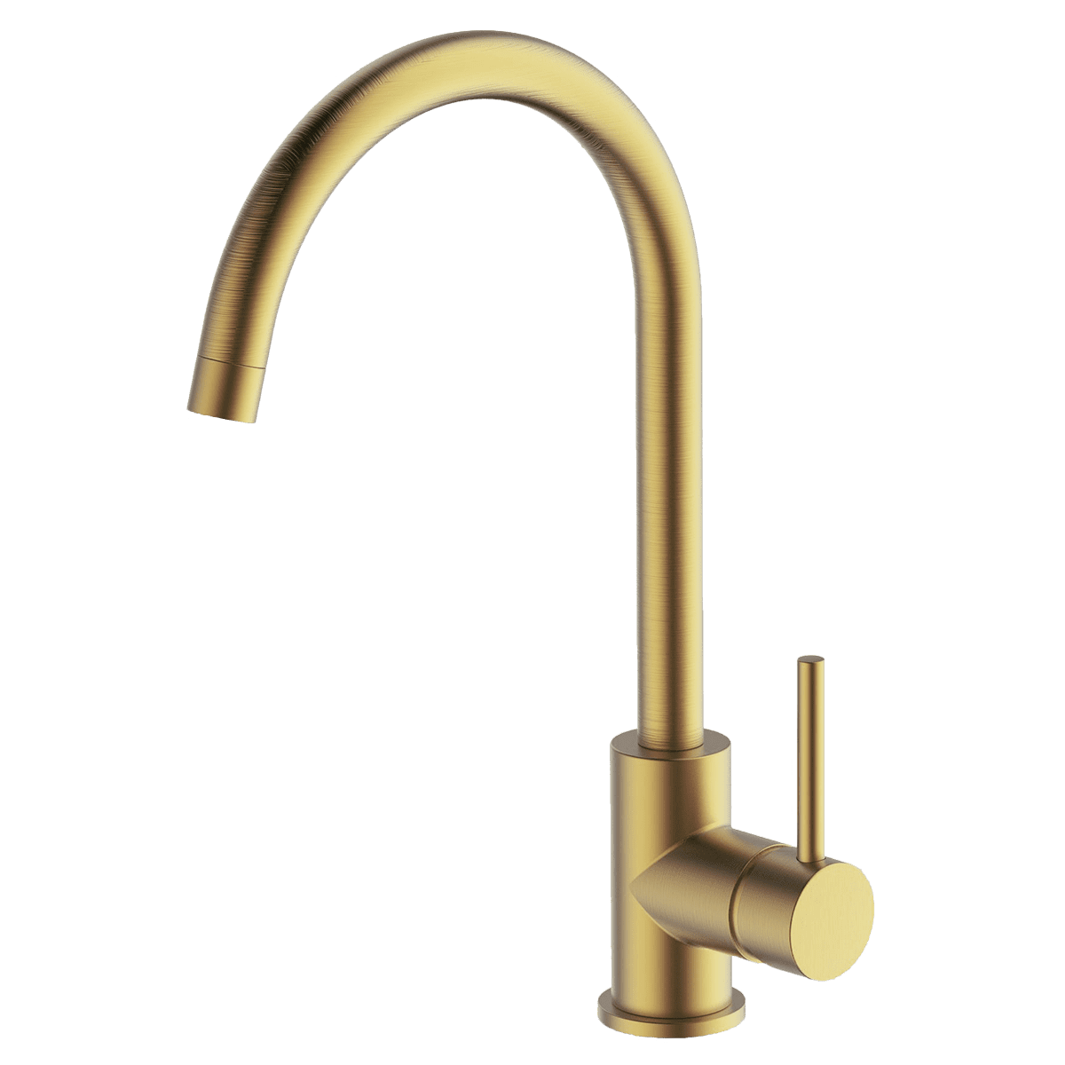 GARETH ASHTON LUCIA GOOSENECK SINK MIXER 377MM BRUSHED BRASS