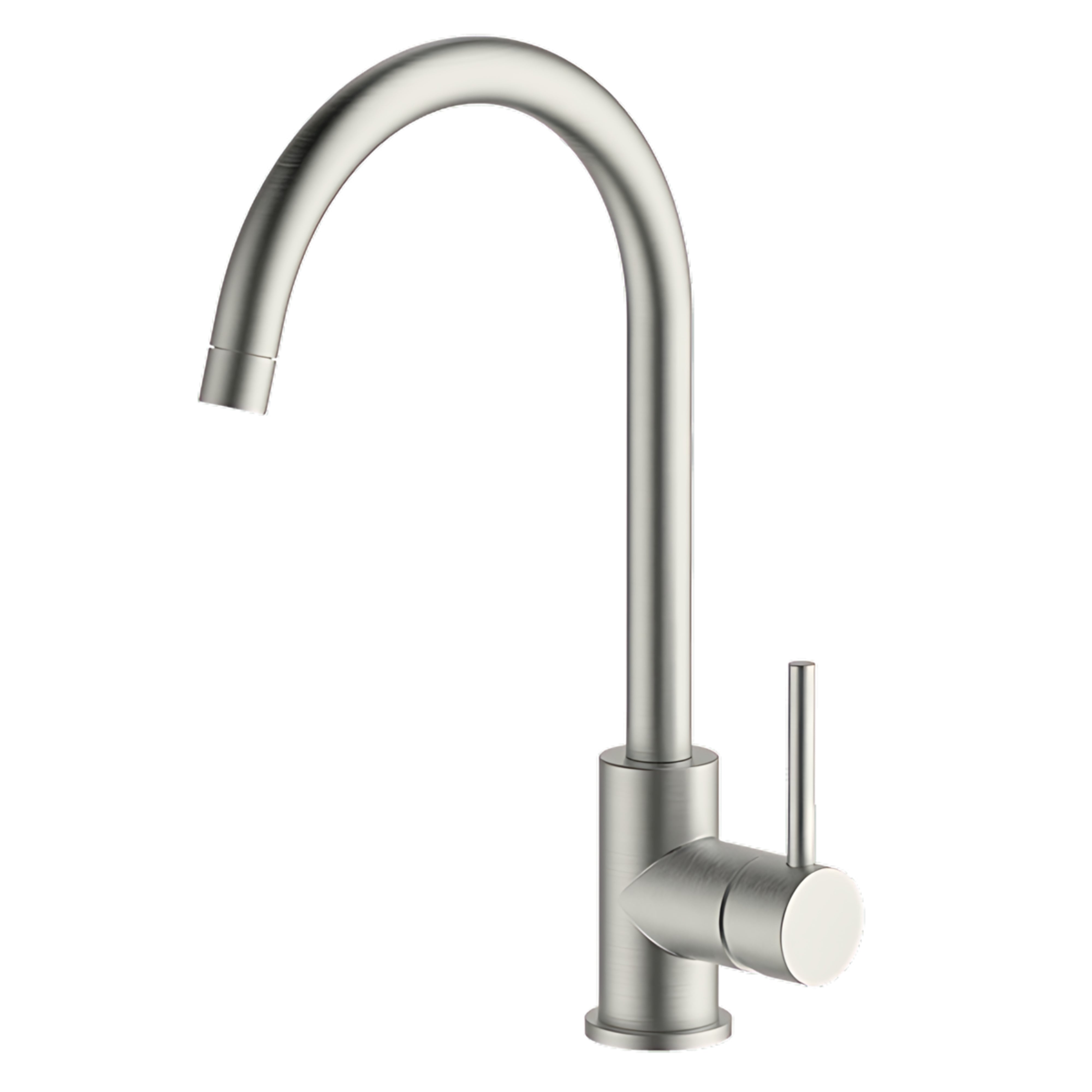 GARETH ASHTON LUCIA GOOSENECK SINK MIXER 377MM BRUSHED NICKEL