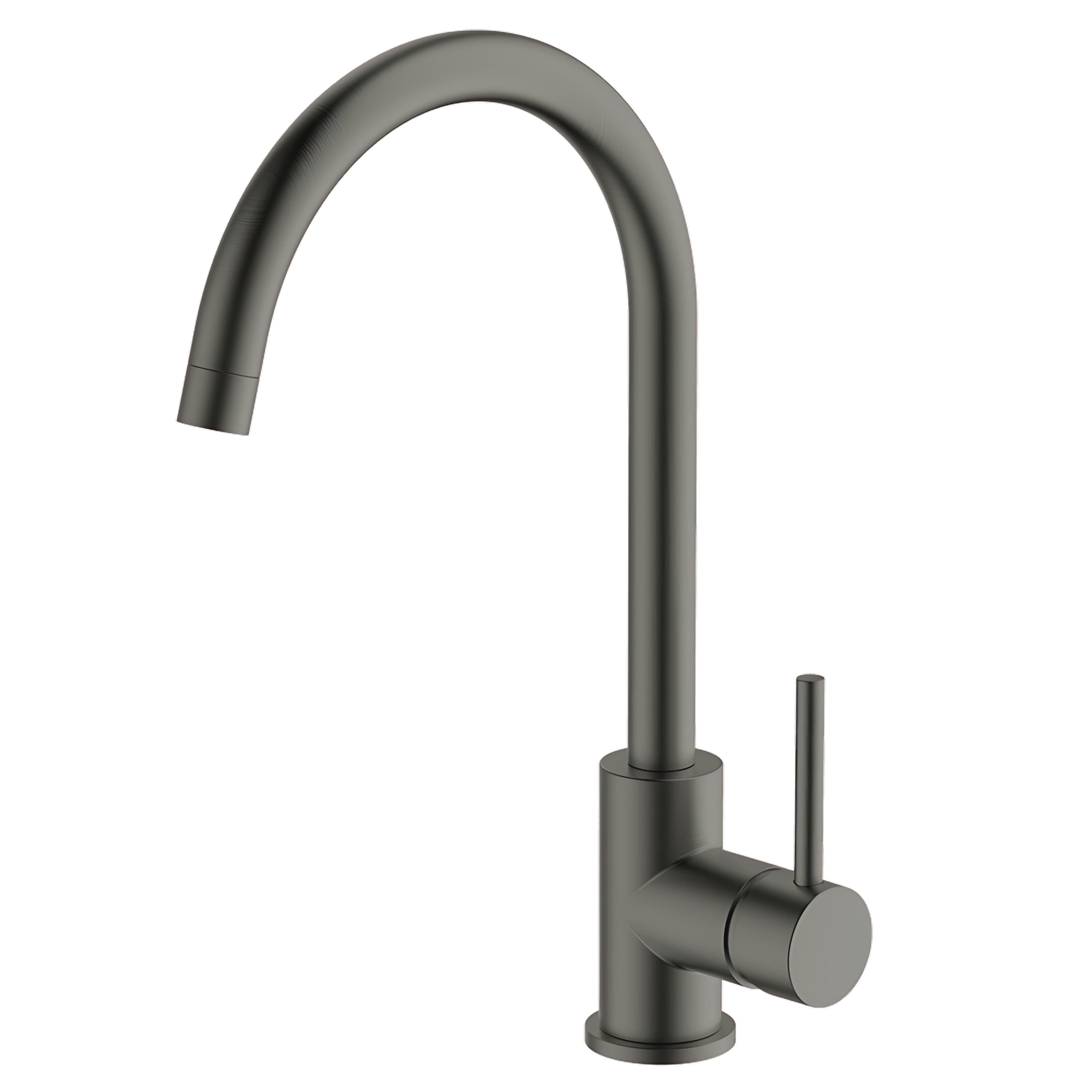 GARETH ASHTON LUCIA GOOSENECK SINK MIXER 377MM GUN METAL