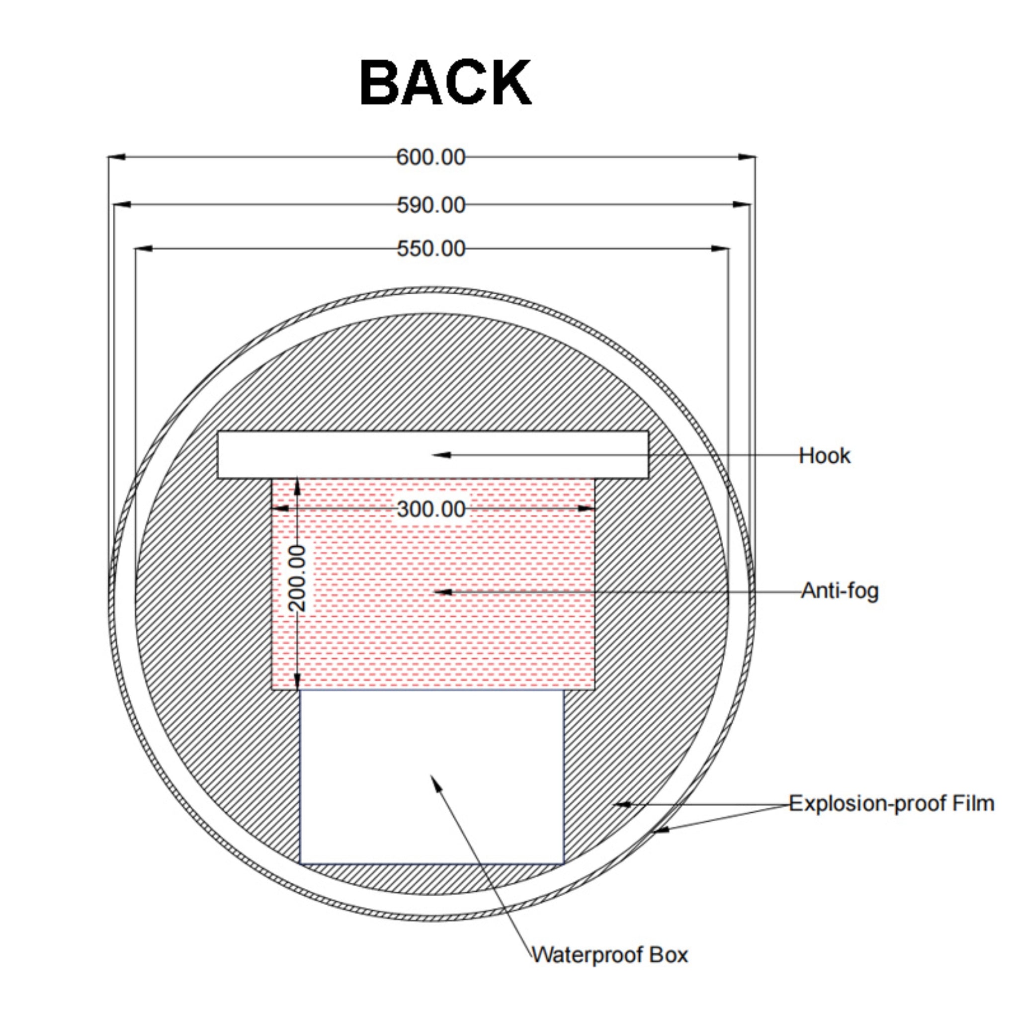 AQUAPERLA ROUND FRAMELESS BACK-LIT LED MIRROR SILVER 600MM