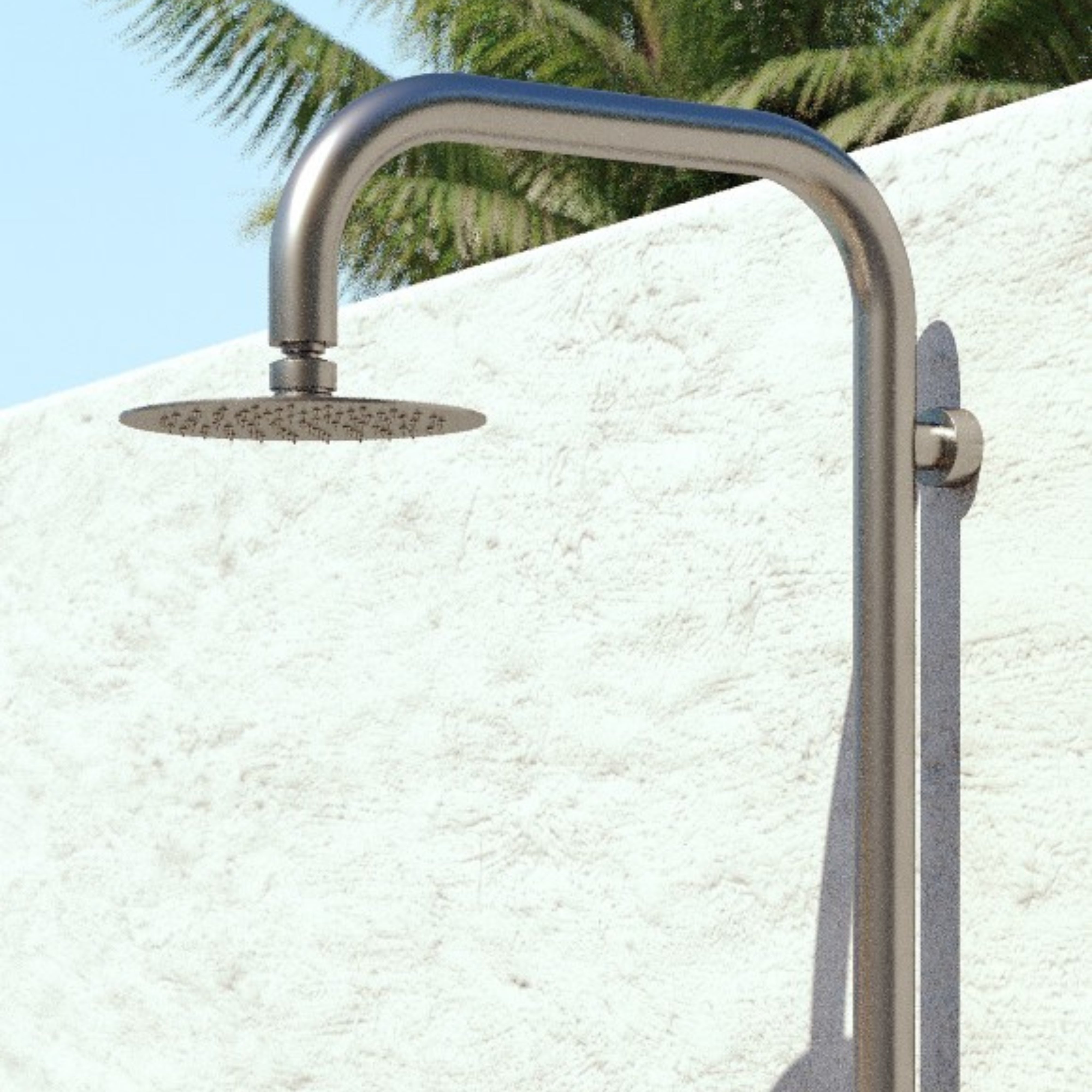 RAINWARE COLLAROY WALL MOUNTED OUTDOOR HOT AND COLD SHOWER AND HANDHELD STAINLESS STEEL