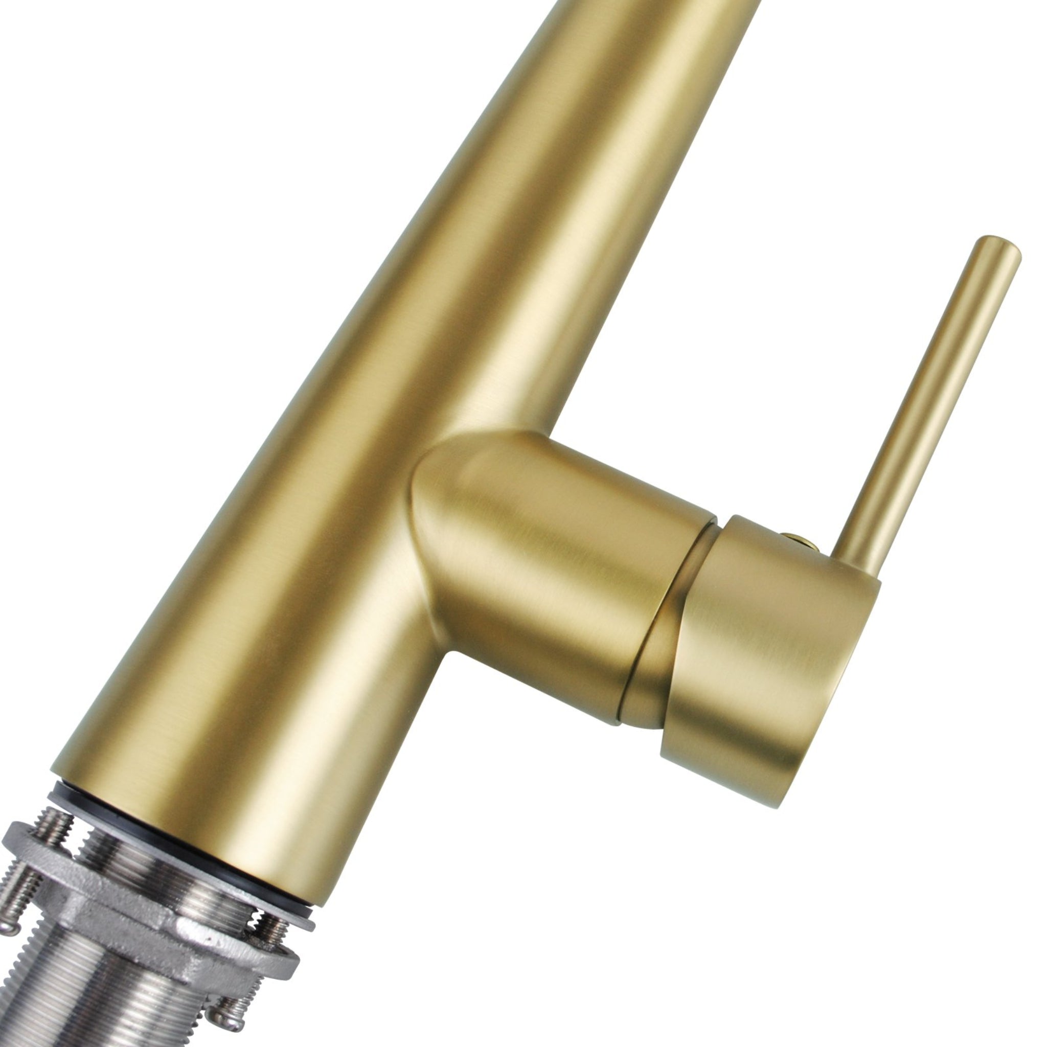 AQUAPERLA PULL OUT KITCHEN MIXER 445MM BRUSHED BRASS