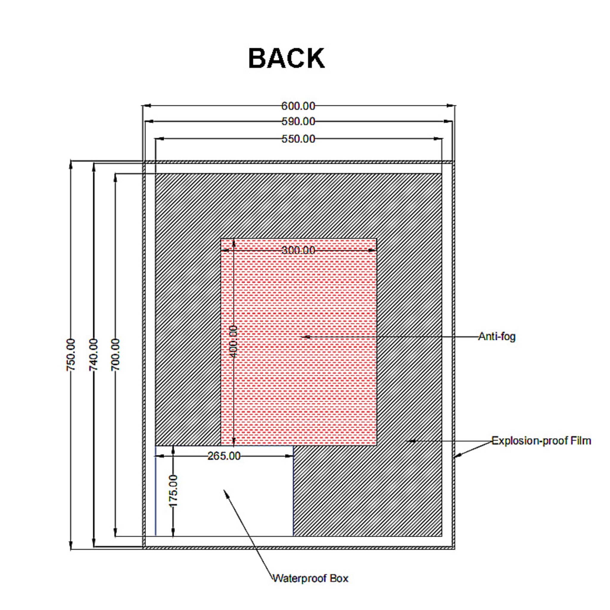 AQUAPERLA RECTANGULAR FRAMELESS 3 COLOUR  BACK-LIT LED MIRROR SILVER 600X750MM