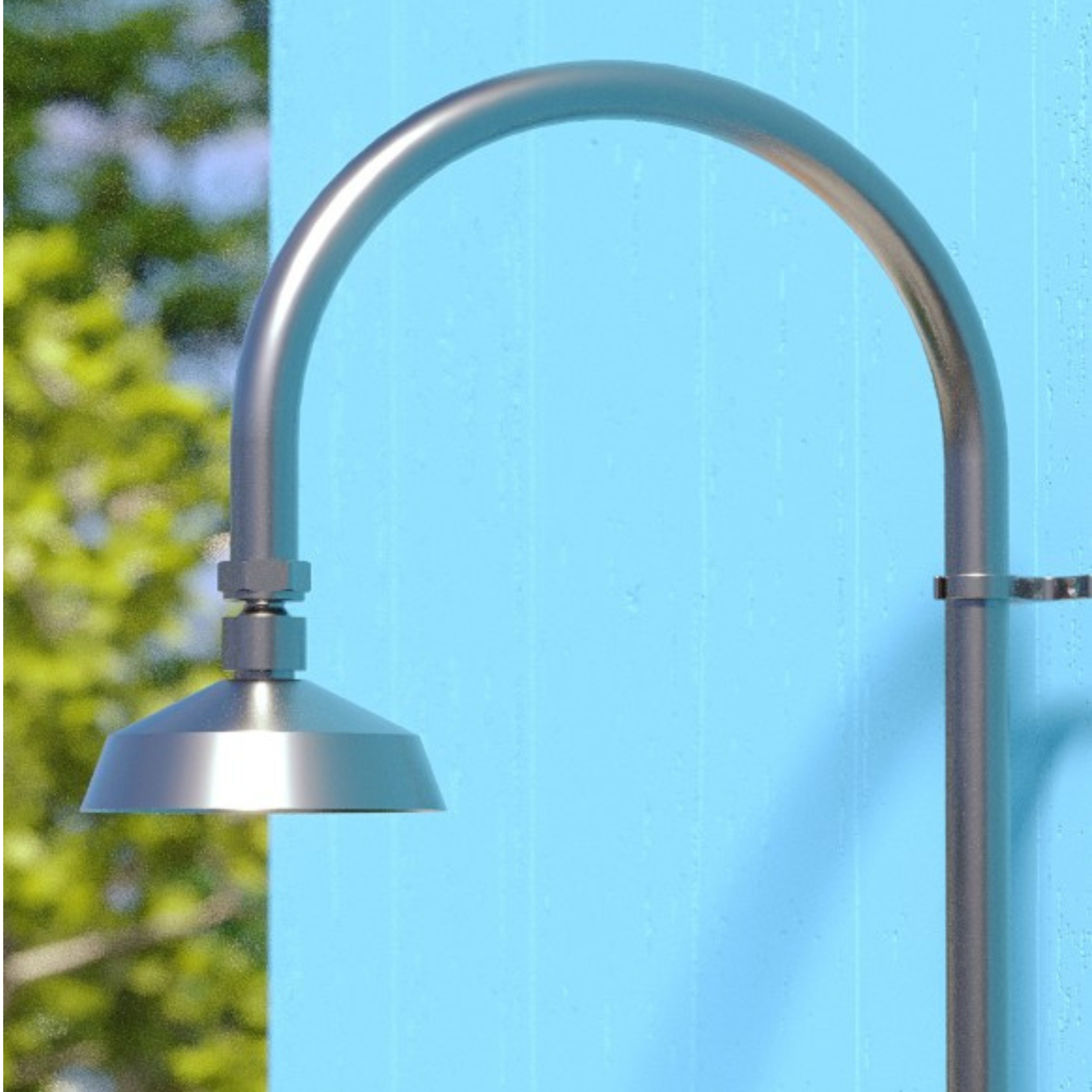 RAINWARE BRIBIE WALL MOUNTED OUTDOOR COLD SHOWER AND HOSE TAP OR FOOTWASH STAINLESS STEEL