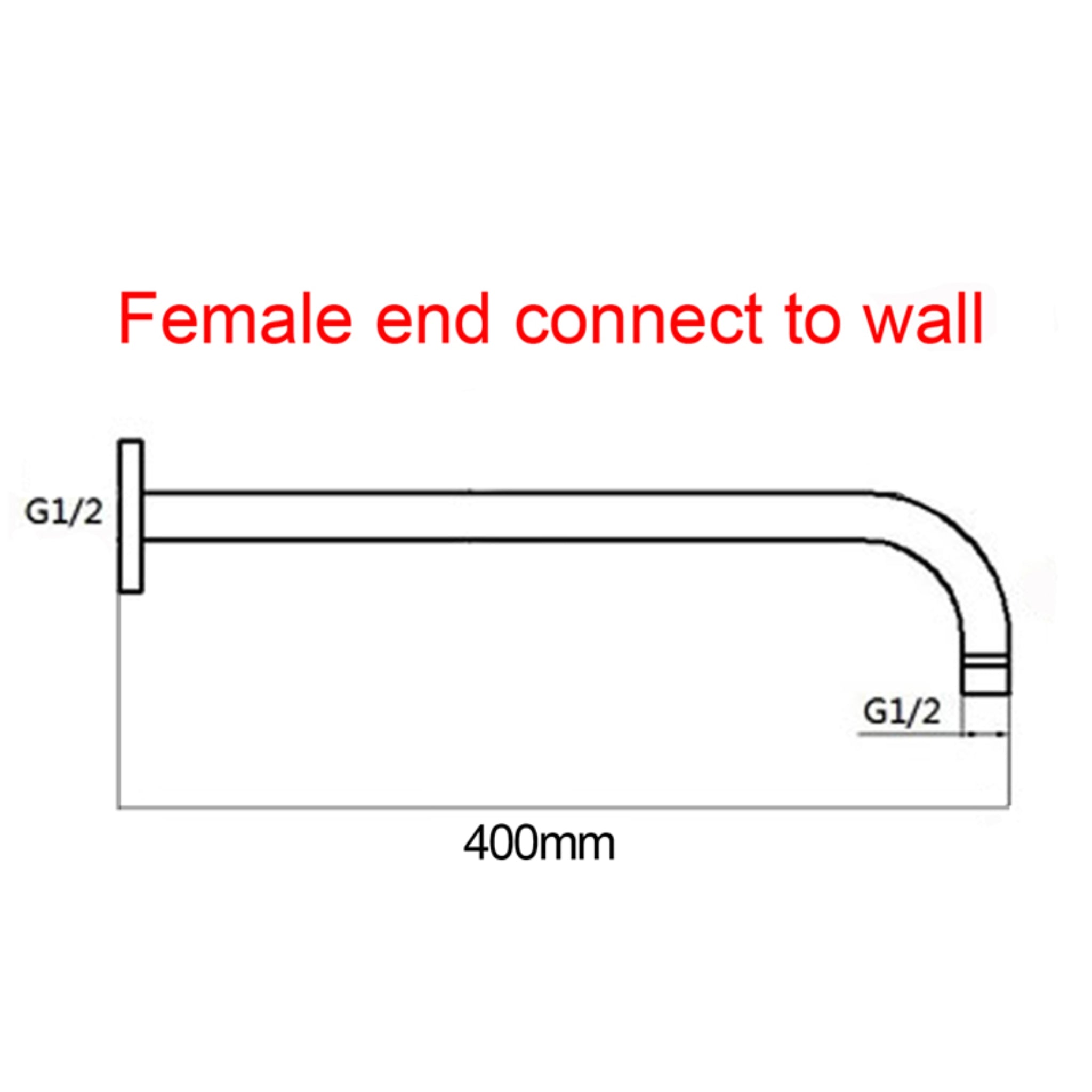 AQUAPERLA ROUND STRAIGHT WALL SHOWER ARM 400MM GUN METAL