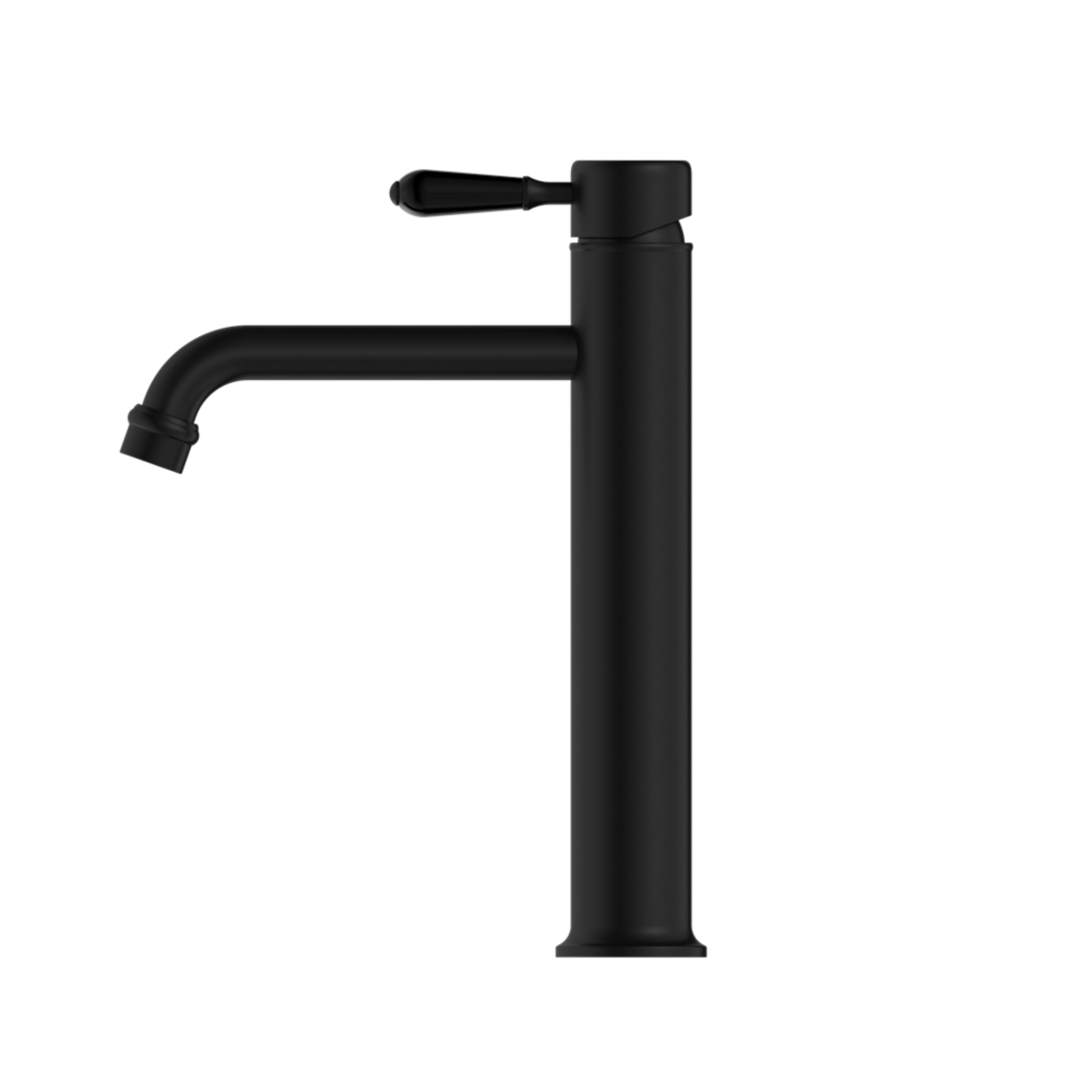 NERO YORK TALL BASIN MIXER WITH METAL LEVER 290MM MATTE BLACK