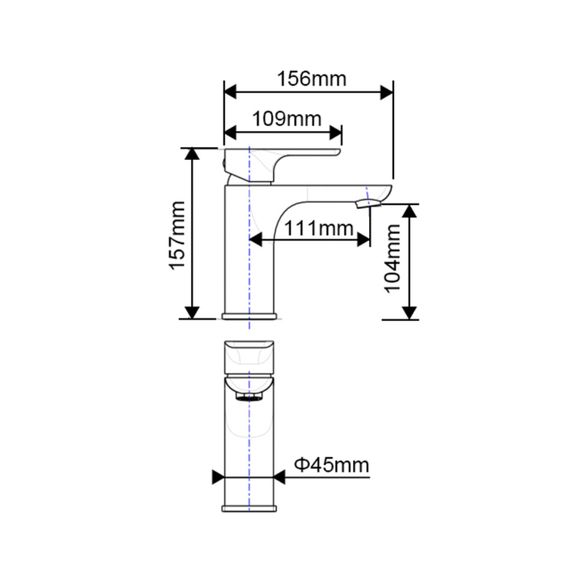 AQUAPERLA VOG BASIN MIXER 157MM BRUSHED NICKEL