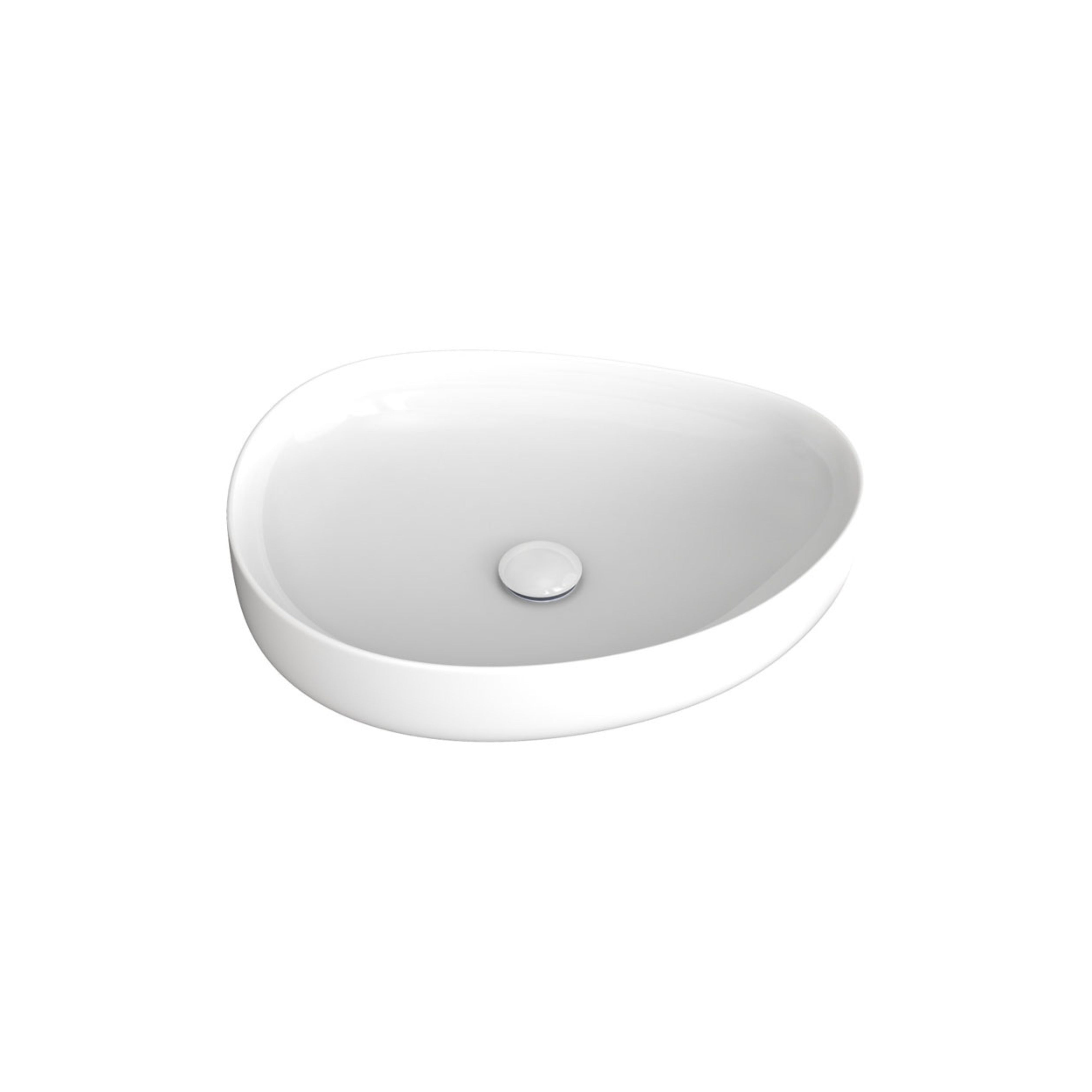 FIENZA PEBBLE ABOVE COUNTER BASIN GLOSS WHITE 500MM