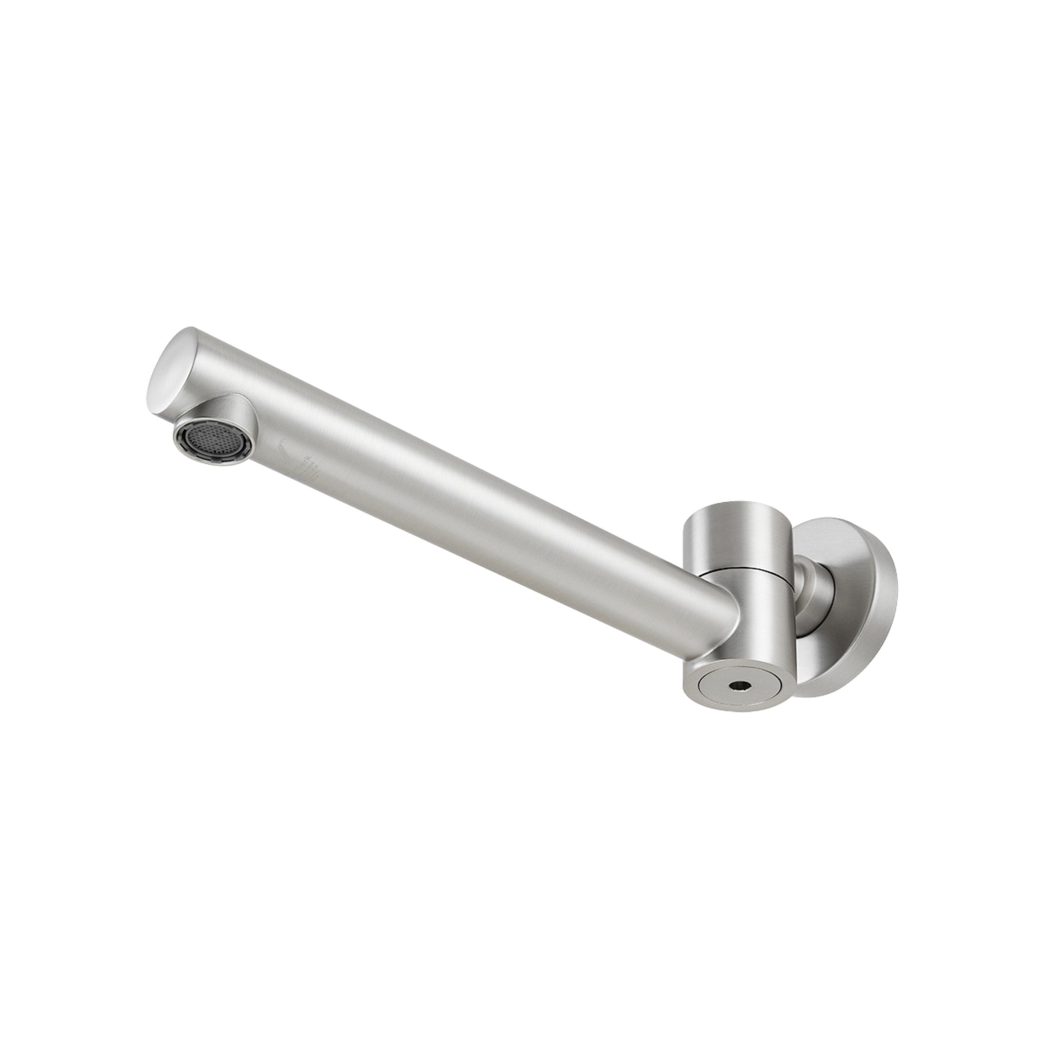 AQUAPERLA SWIVEL WALL BATH SPOUT 247MM BRUSHED NICKEL