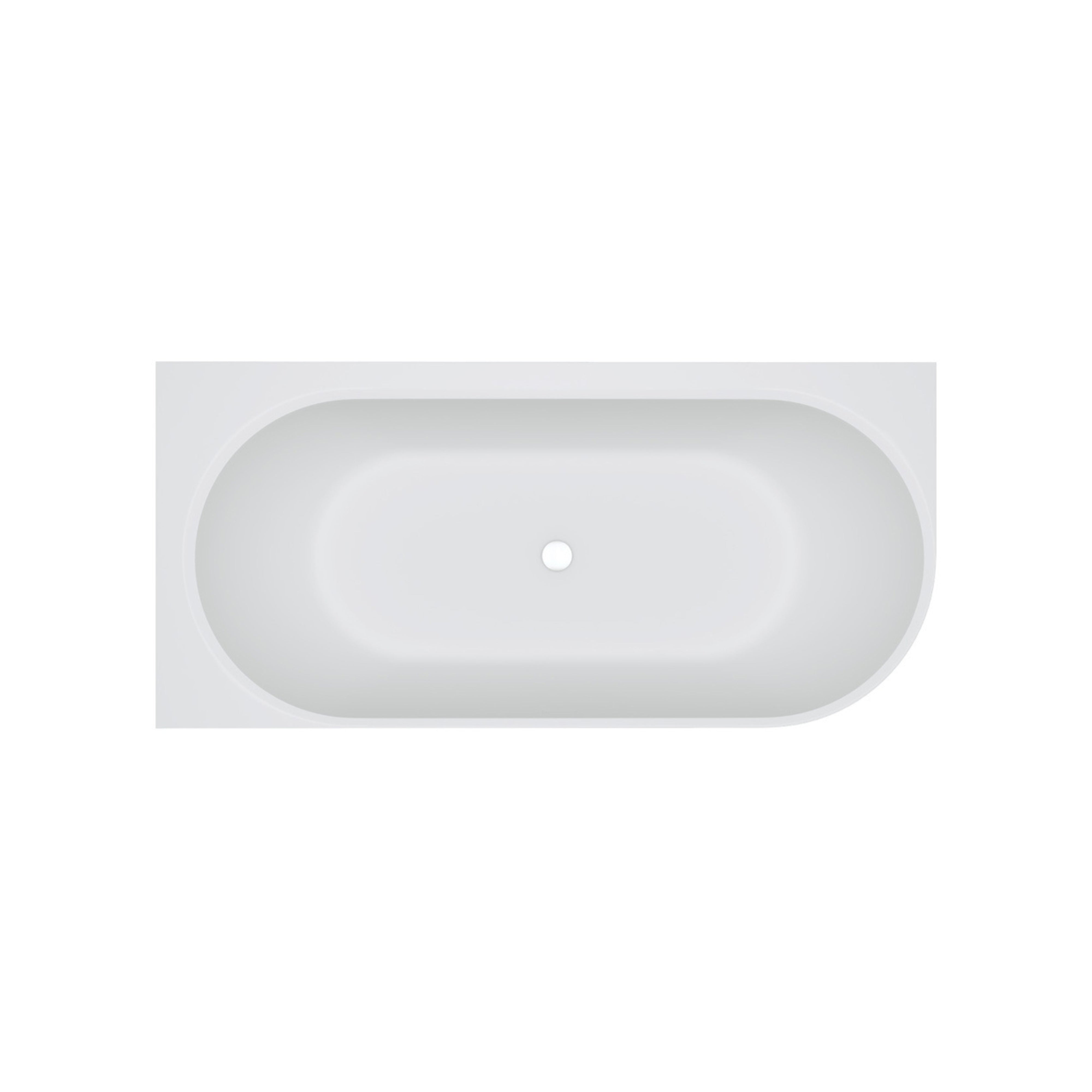 FIENZA MATTA SOLID SURFACE LEFT CORNER BATHTUB MATTE WHITE 1750MM