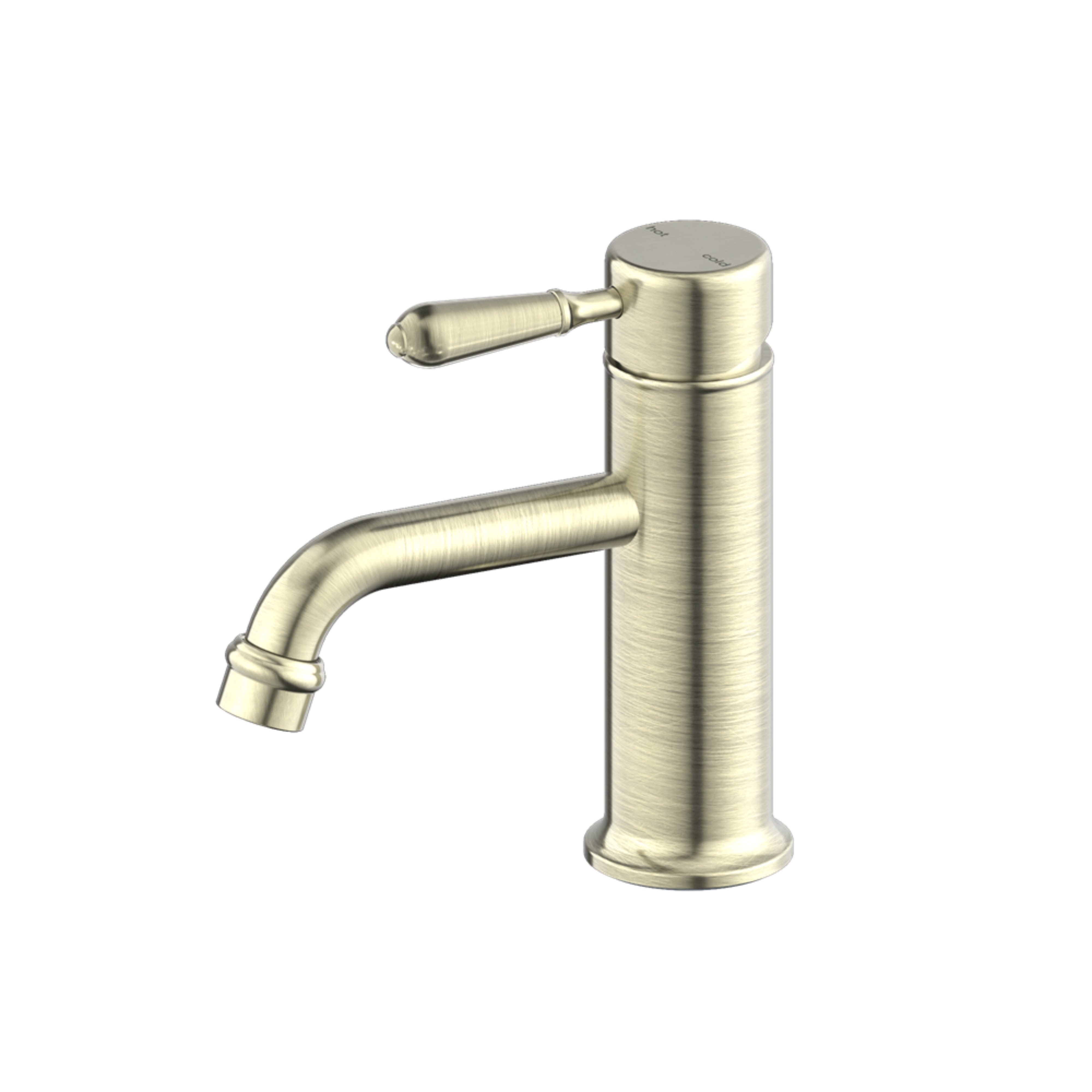 NERO YORK BASIN MIXER WITH METAL LEVER 170MM AGED BRASS