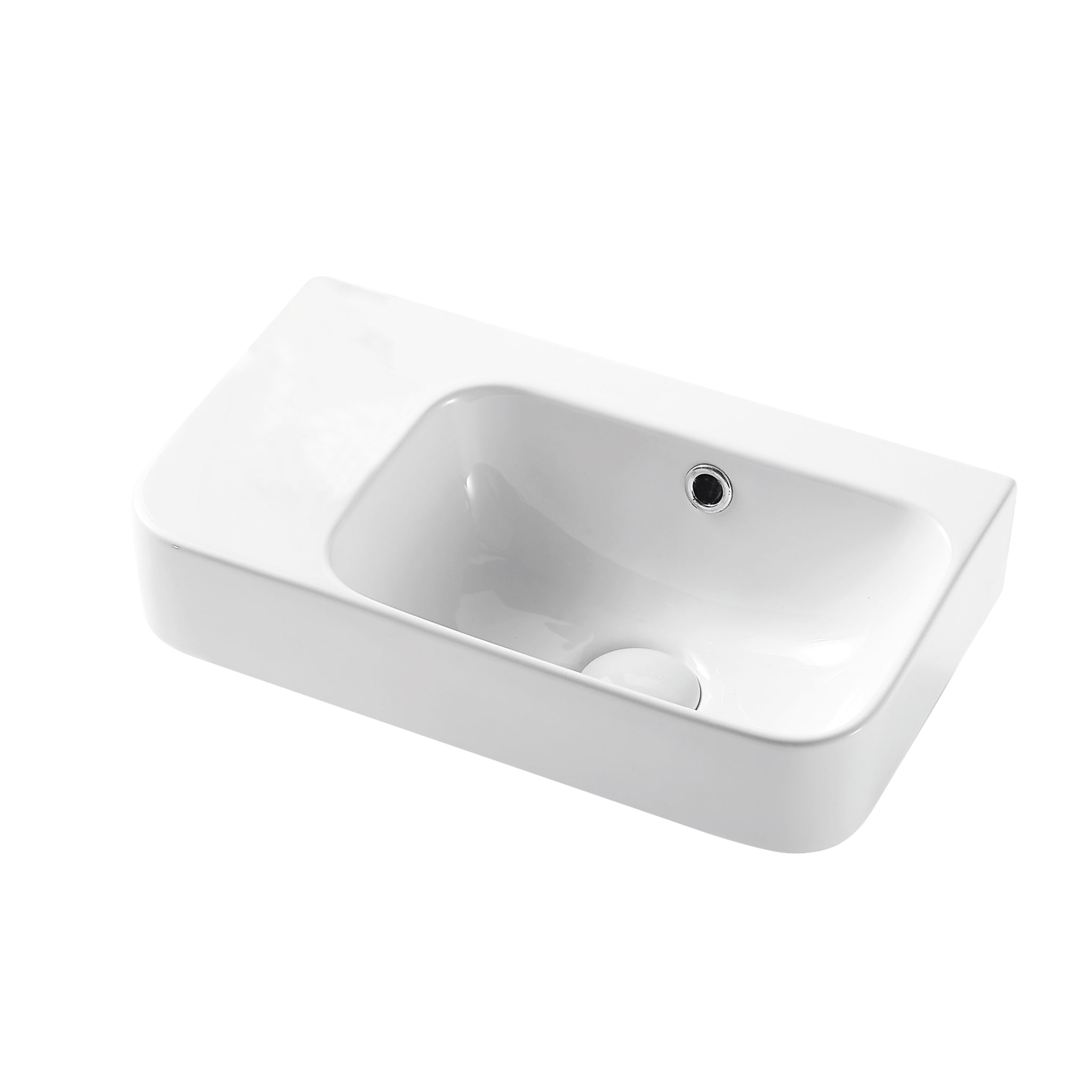 SEIMA LIMNI 260 WALL HUNG BASIN WITH OVERFLOW GLOSS WHITE 450MM