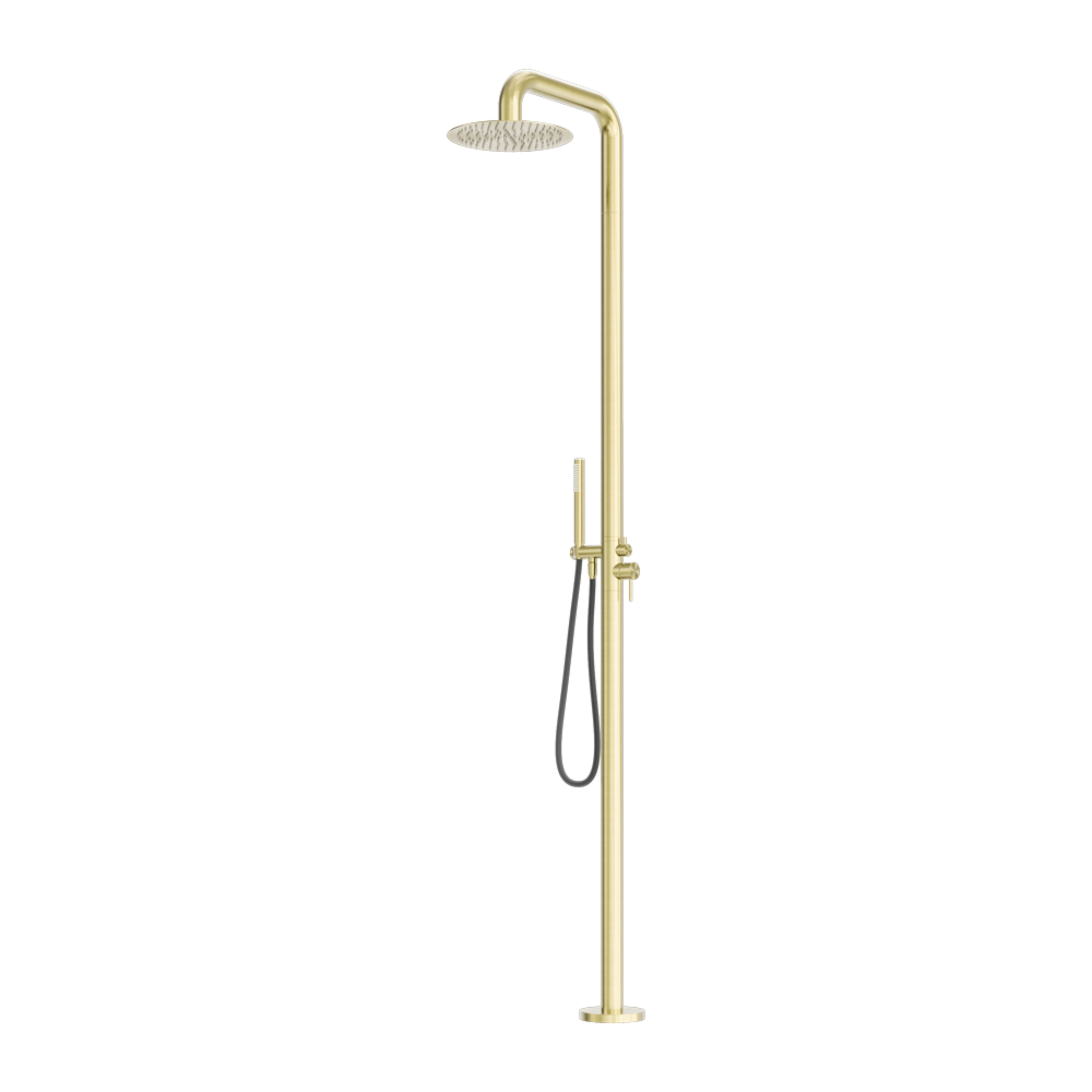 NERO ZEN OUTDOOR FREESTANDING SHOWER COLUMN BRUSHED GOLD