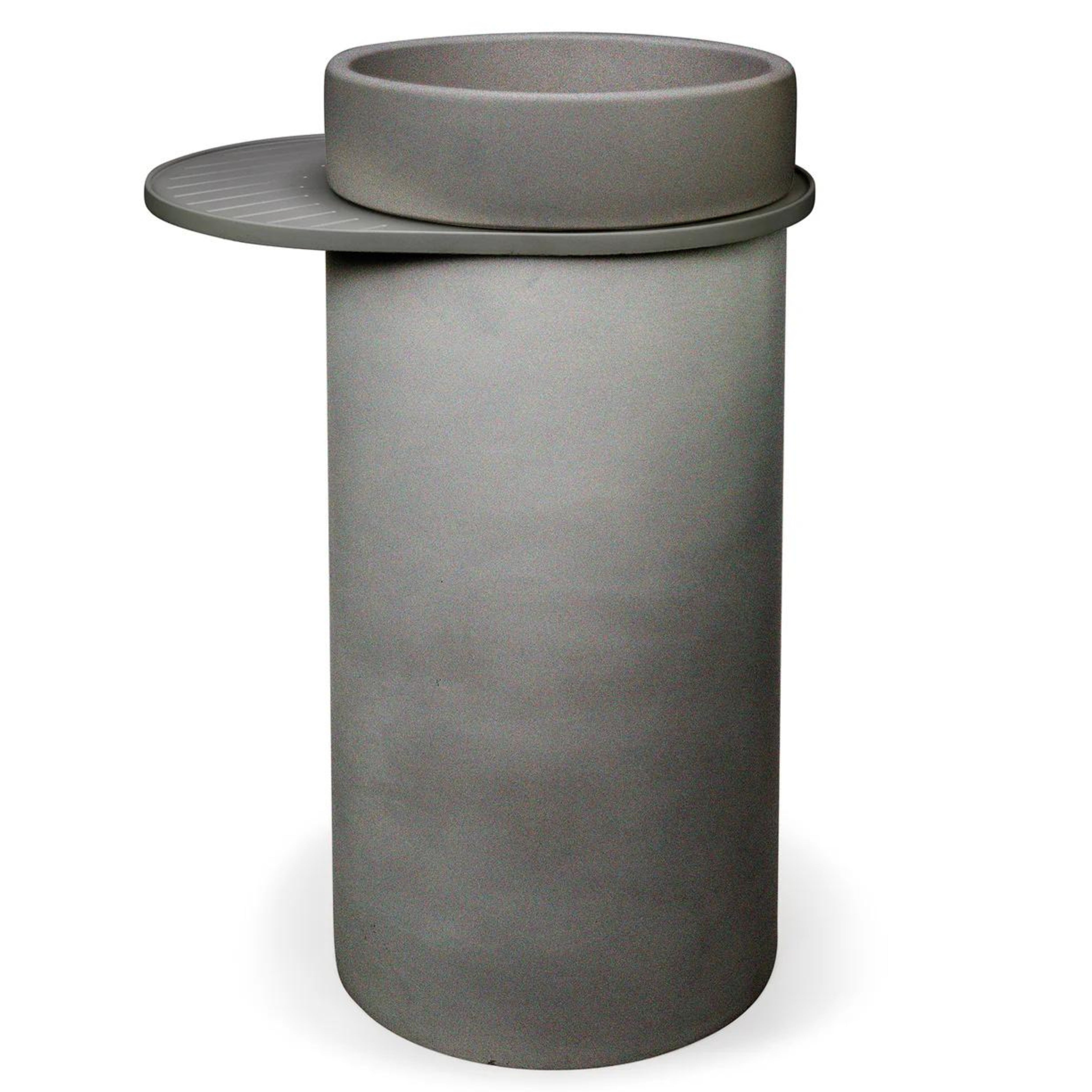 NOOD CO CYLINDER BOWL FREESTANDING BASIN MID TONE GREY