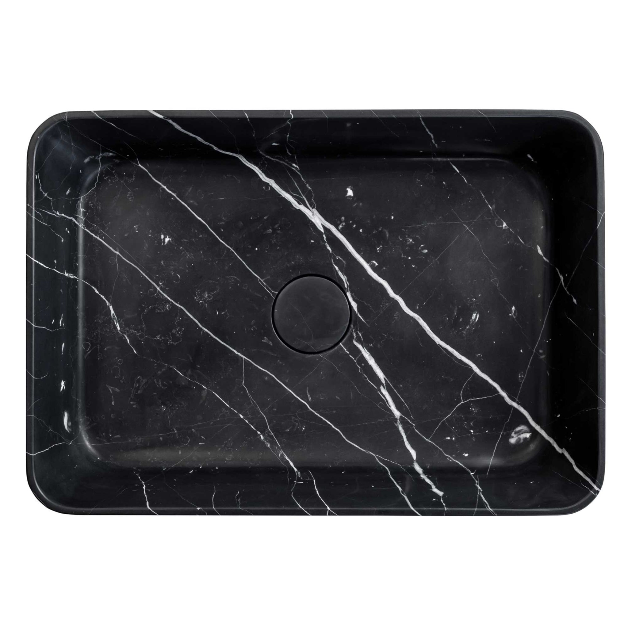 SEIMA LITHOS 500 ABOVE COUNTER STONE BASIN NERO MARQUINA MARBLE 500MM