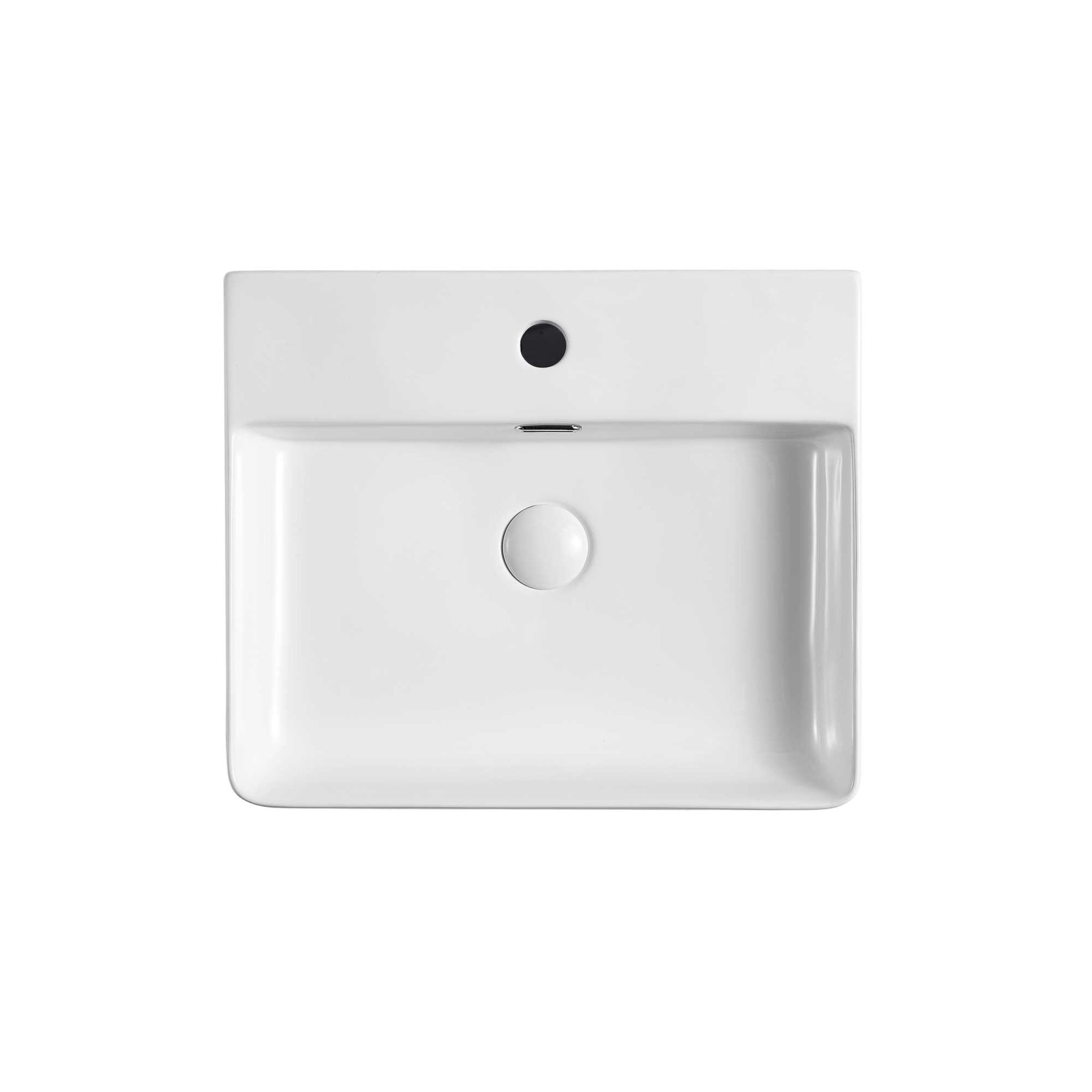 SEIMA LIMNI 500 SEMI-RECESSED BASIN WITH TAPHOLE & OVERFLOW GLOSS WHITE 500MM