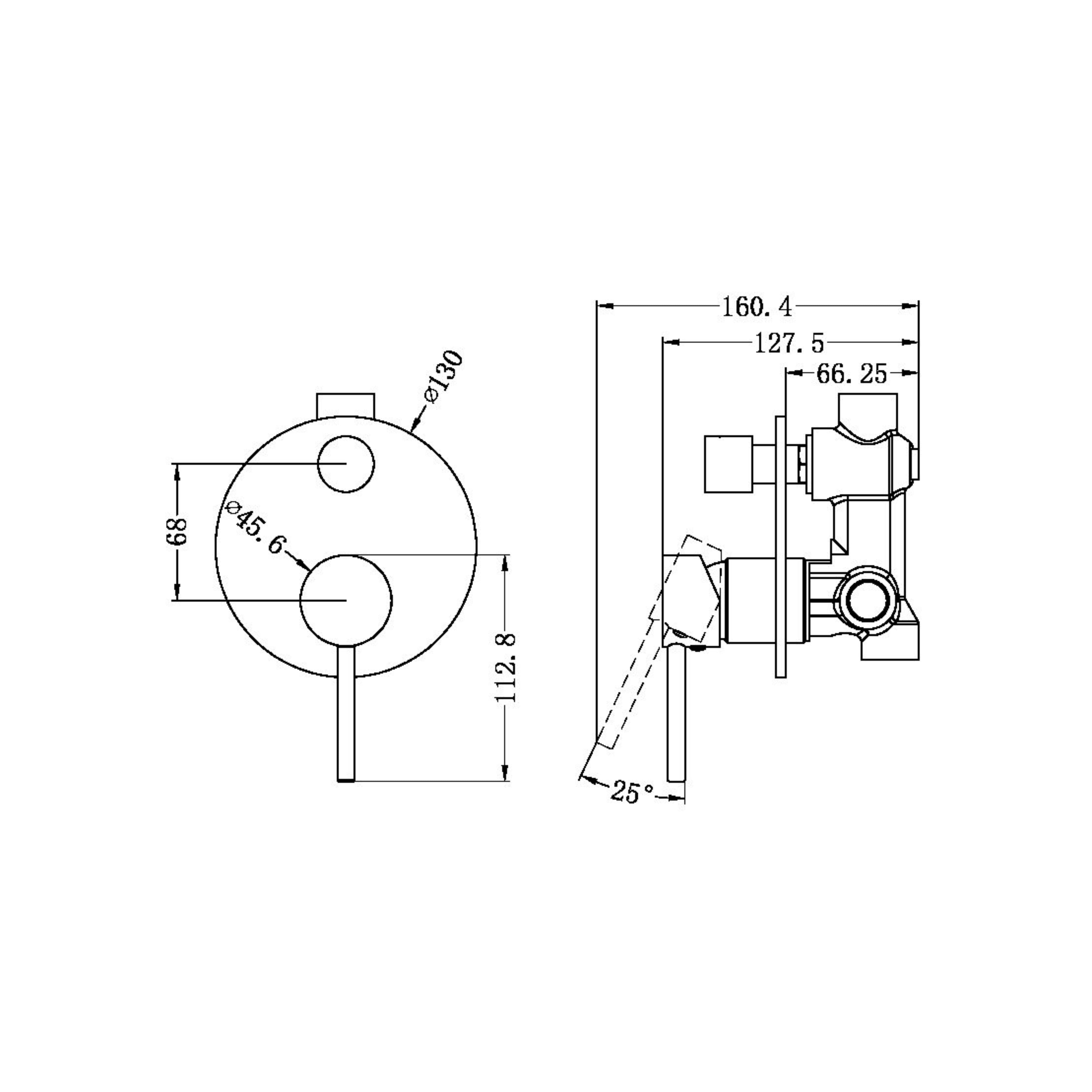 NERO DOLCE SHOWER MIXER WITH DIVERTOR BRUSHED NICKEL