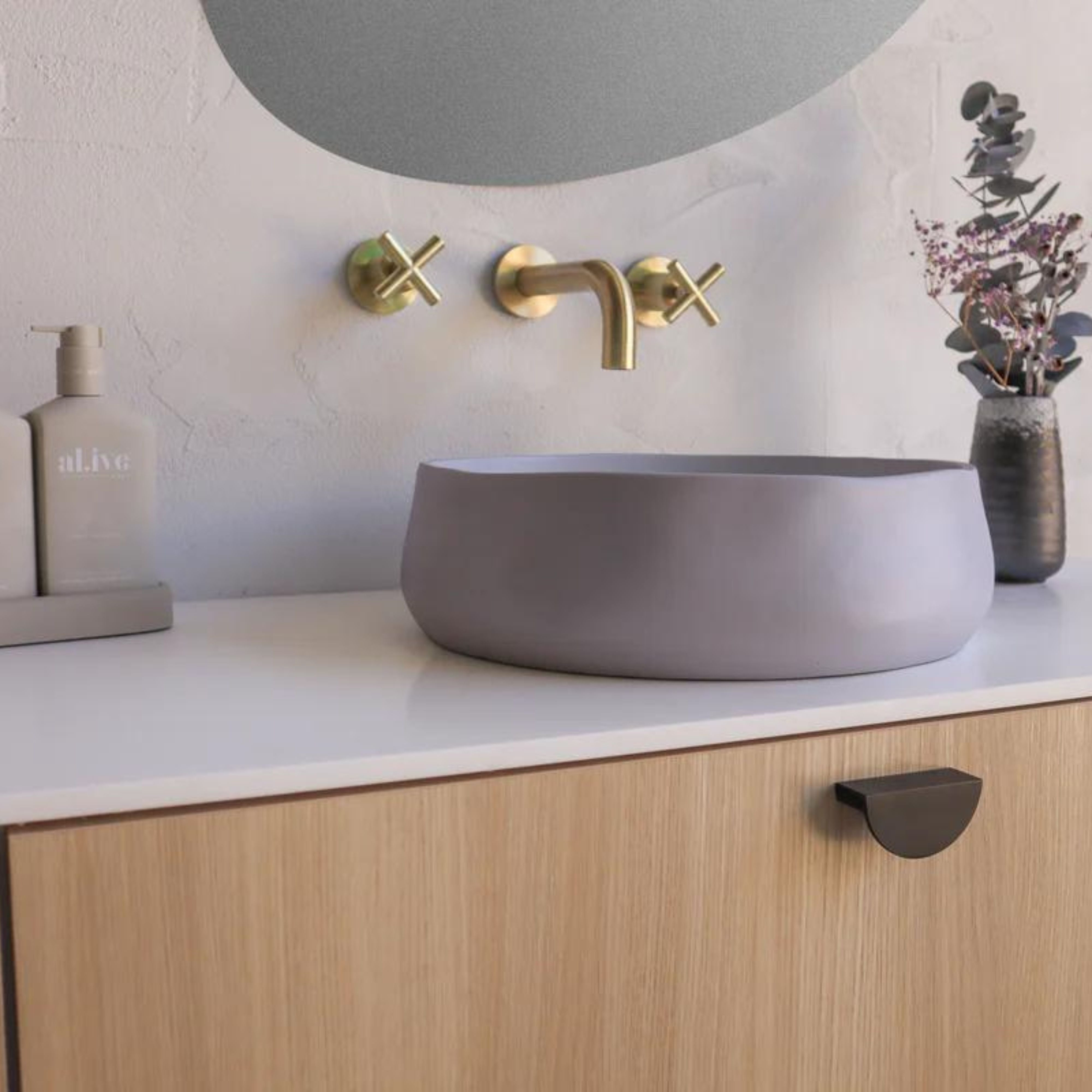 NOOD CO CONSCIOUS RANGE MILL ABOVE COUNTER / WALL HUNG BASIN LILAC 380MM