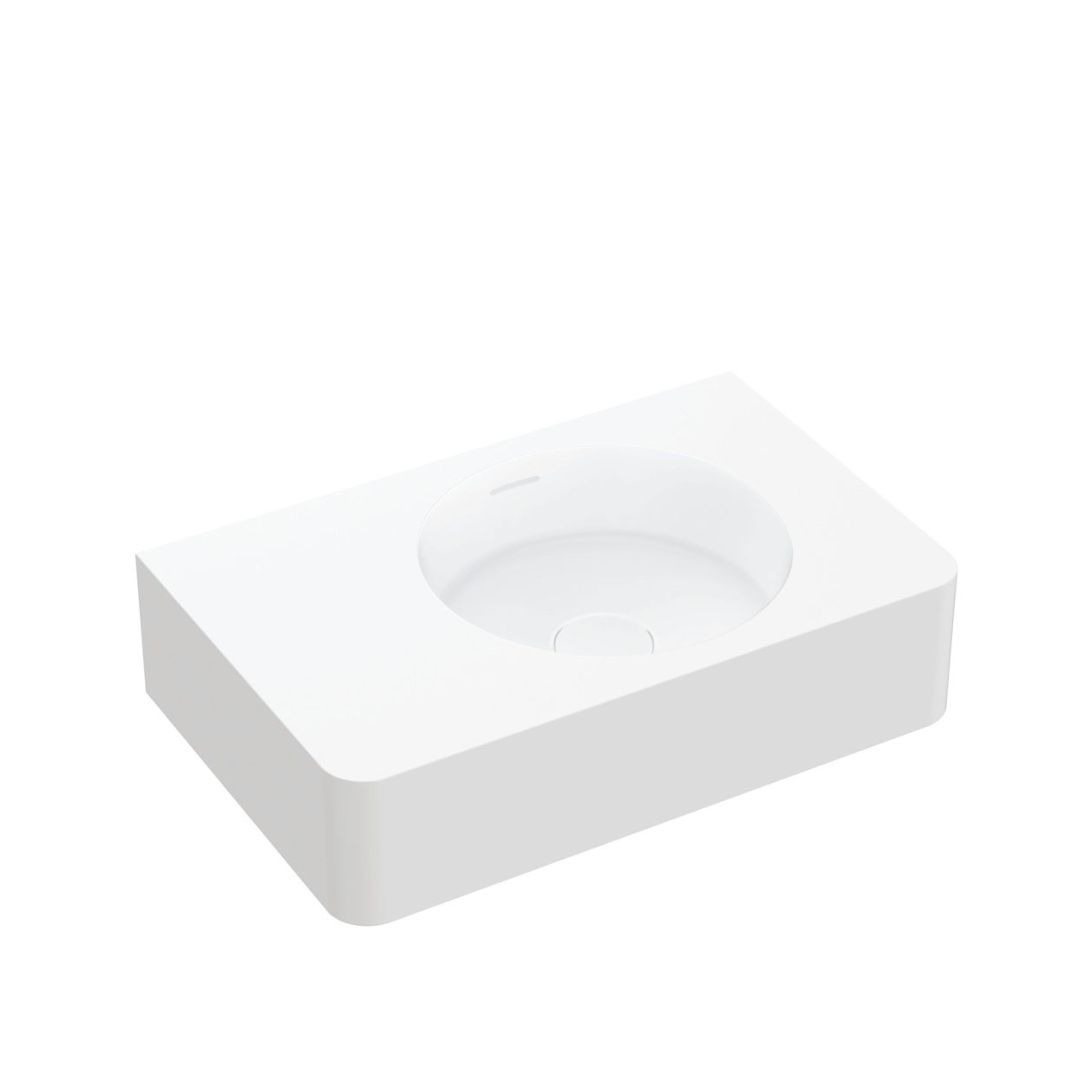 FIENZA ENCANTO SOLID SURFACE WALL HUNG BASIN MATTE WHITE 470MM