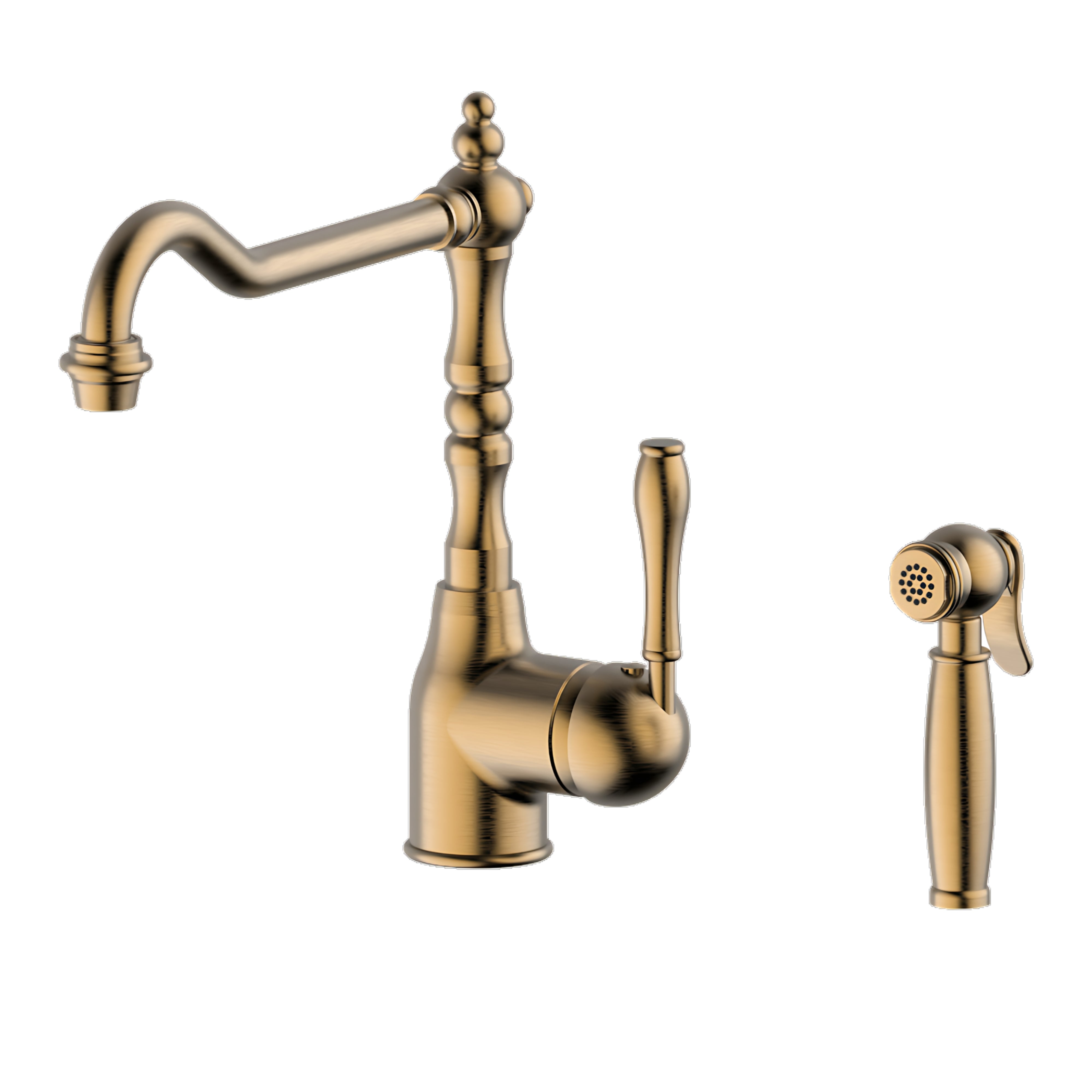 ARMANDO VICARIO PROVINCIAL PULL-OUT SINK MIXER WITH SIDE SPRAY BRONZE