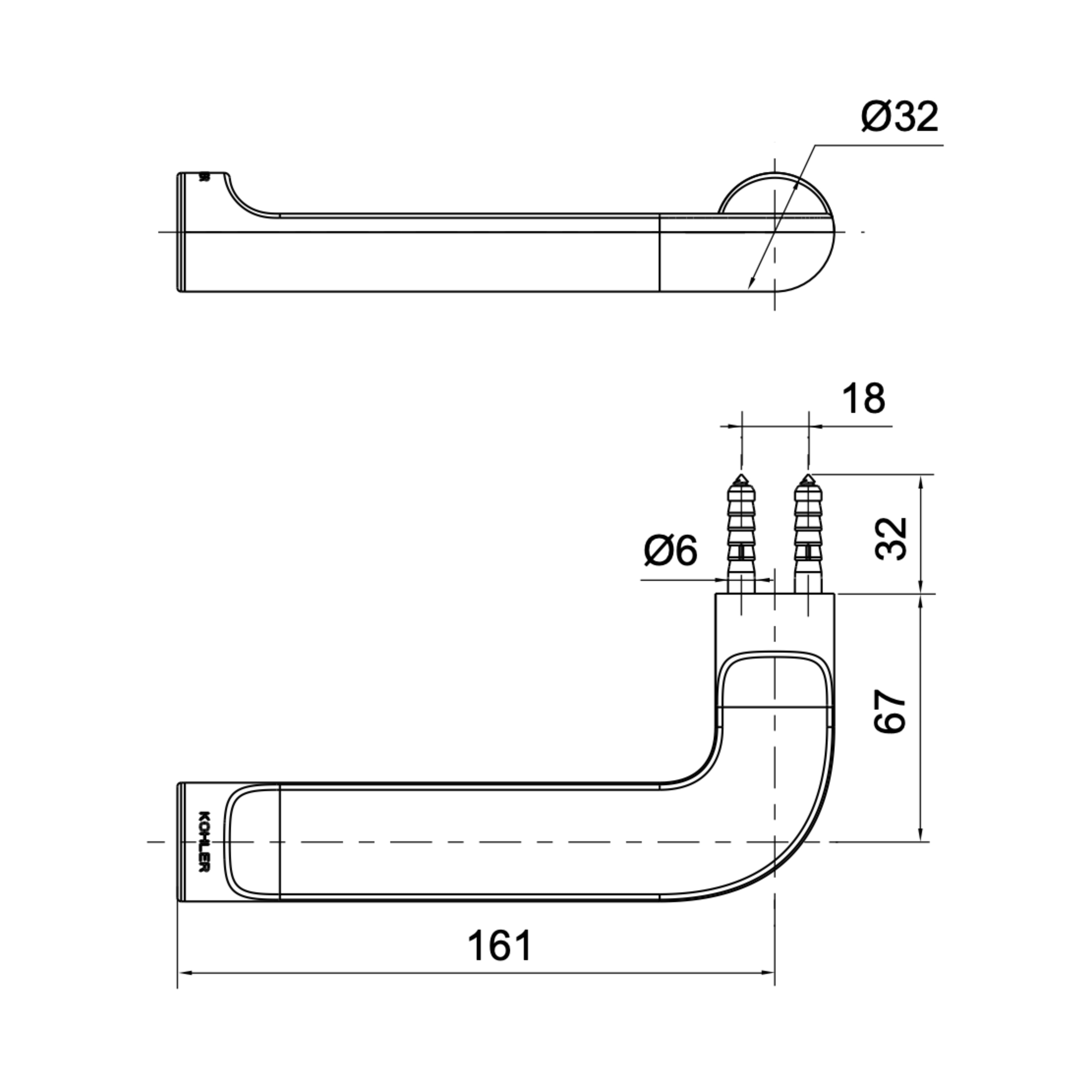 KOHLER JULY TOILET ROLL HOLDER MATTE BLACK