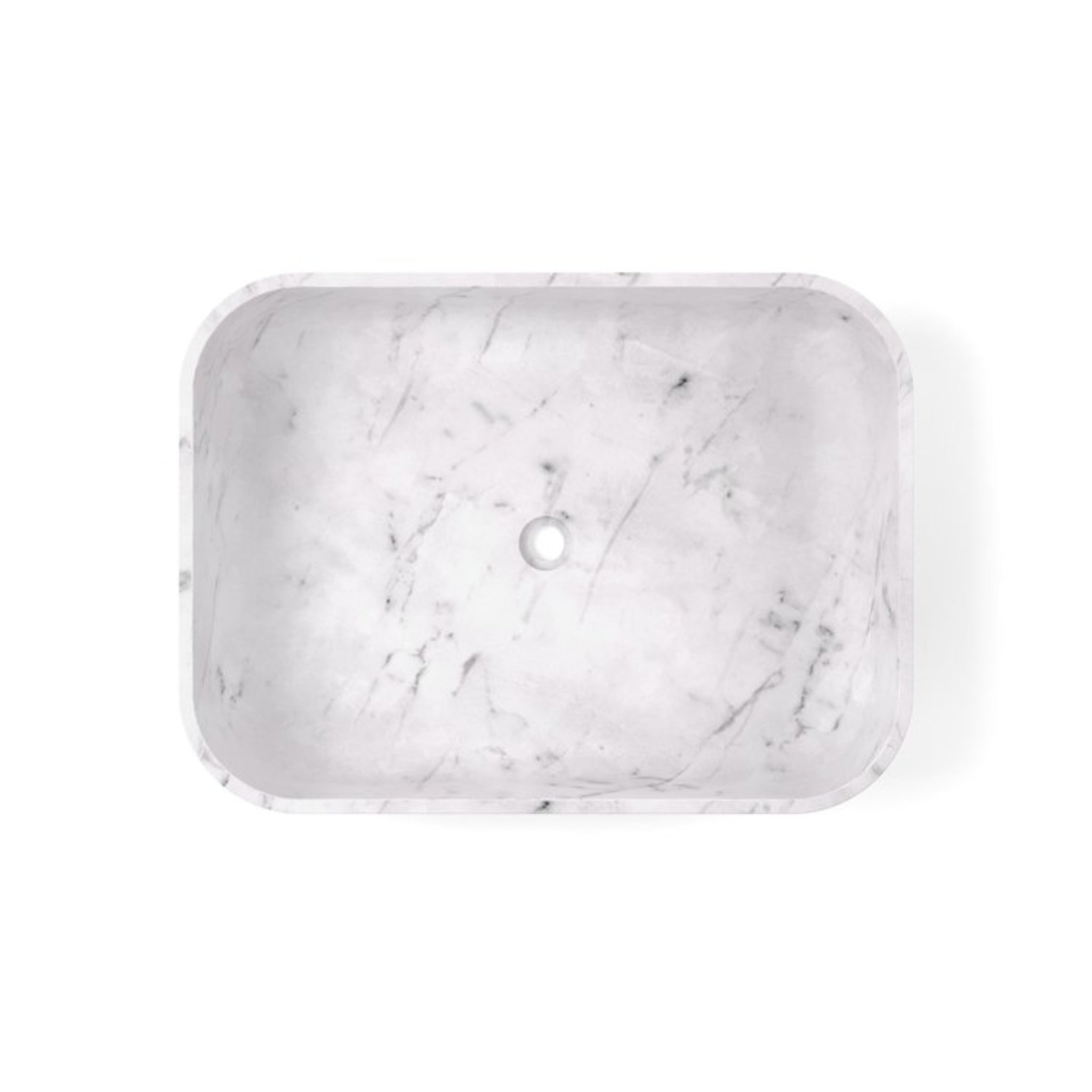 CARVUS BHUMI RECTANGULAR ABOVE COUNTER MARBLE BASIN ANDHI WHITE 510MM