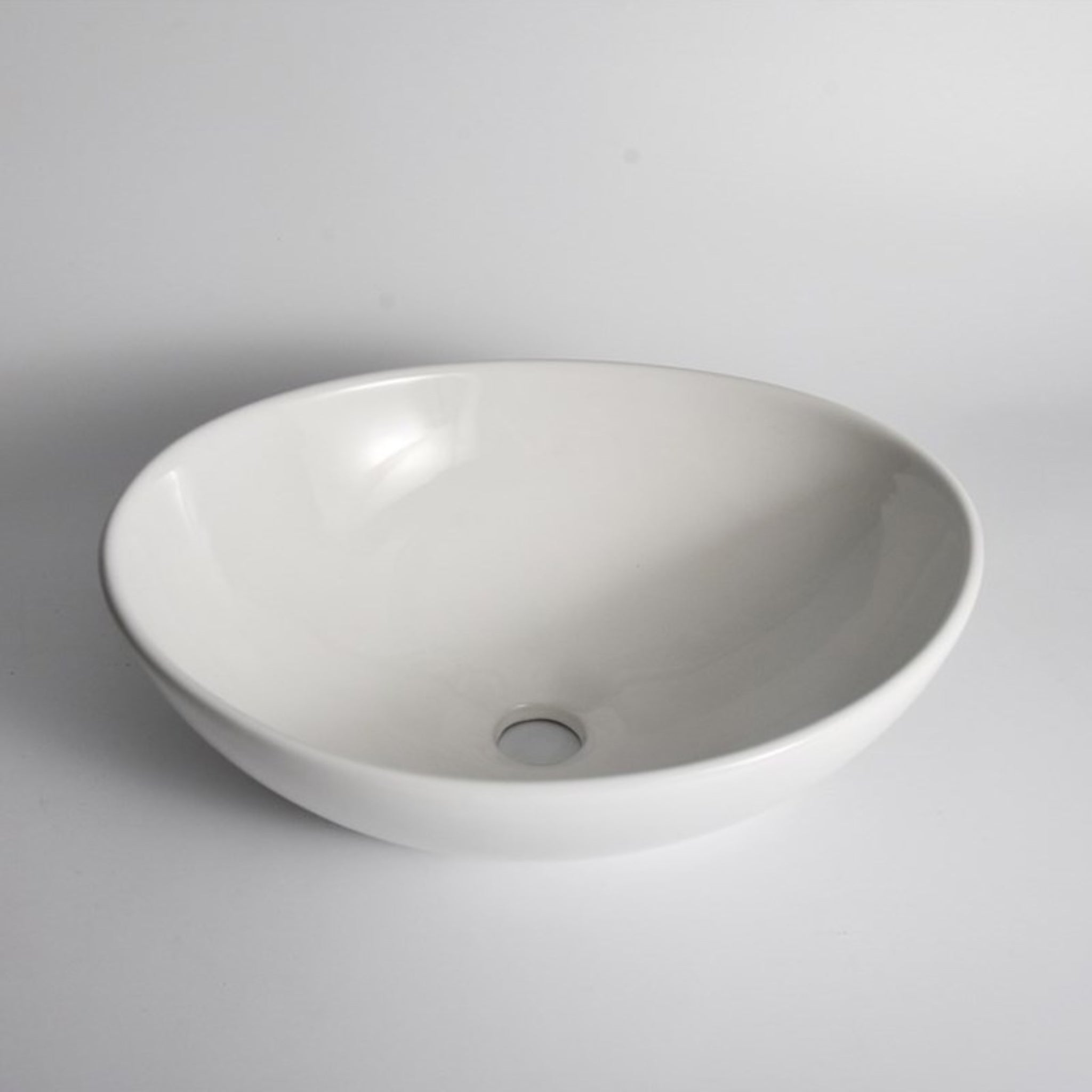 AQUAPERLA CERAMIC OVAL ABOVE COUNTER BASIN GLOSS WHITE 405MM