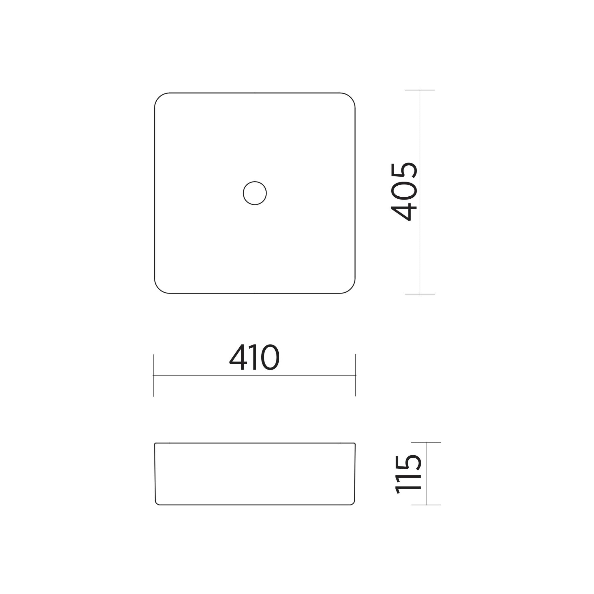 SEIMA PLATI 400 ABOVE COUNTER BASIN GLOSS WHITE 410MM