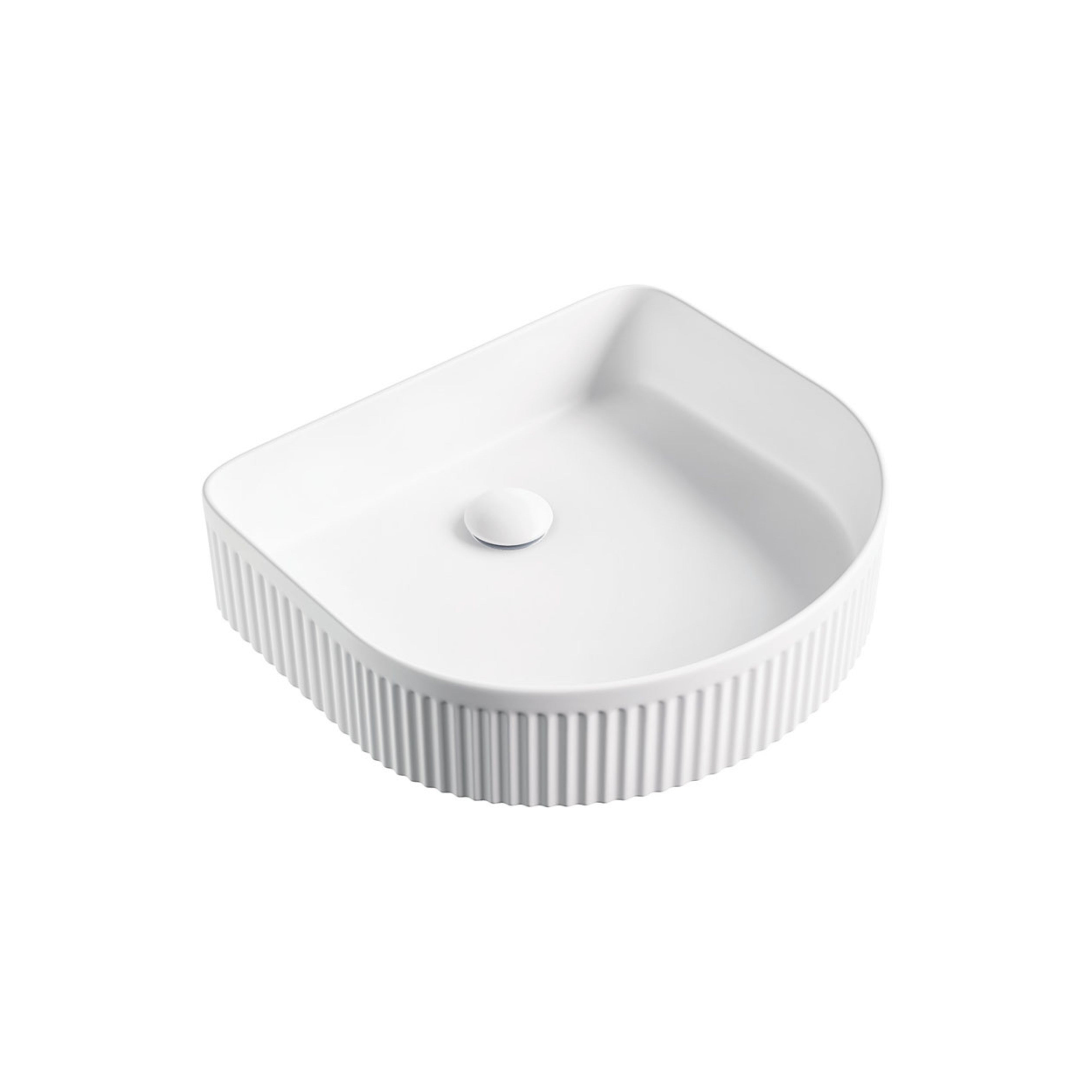 FIENZA ELEANOR FLUTED ABOVE COUNTER BASIN MATTE WHITE 415MM