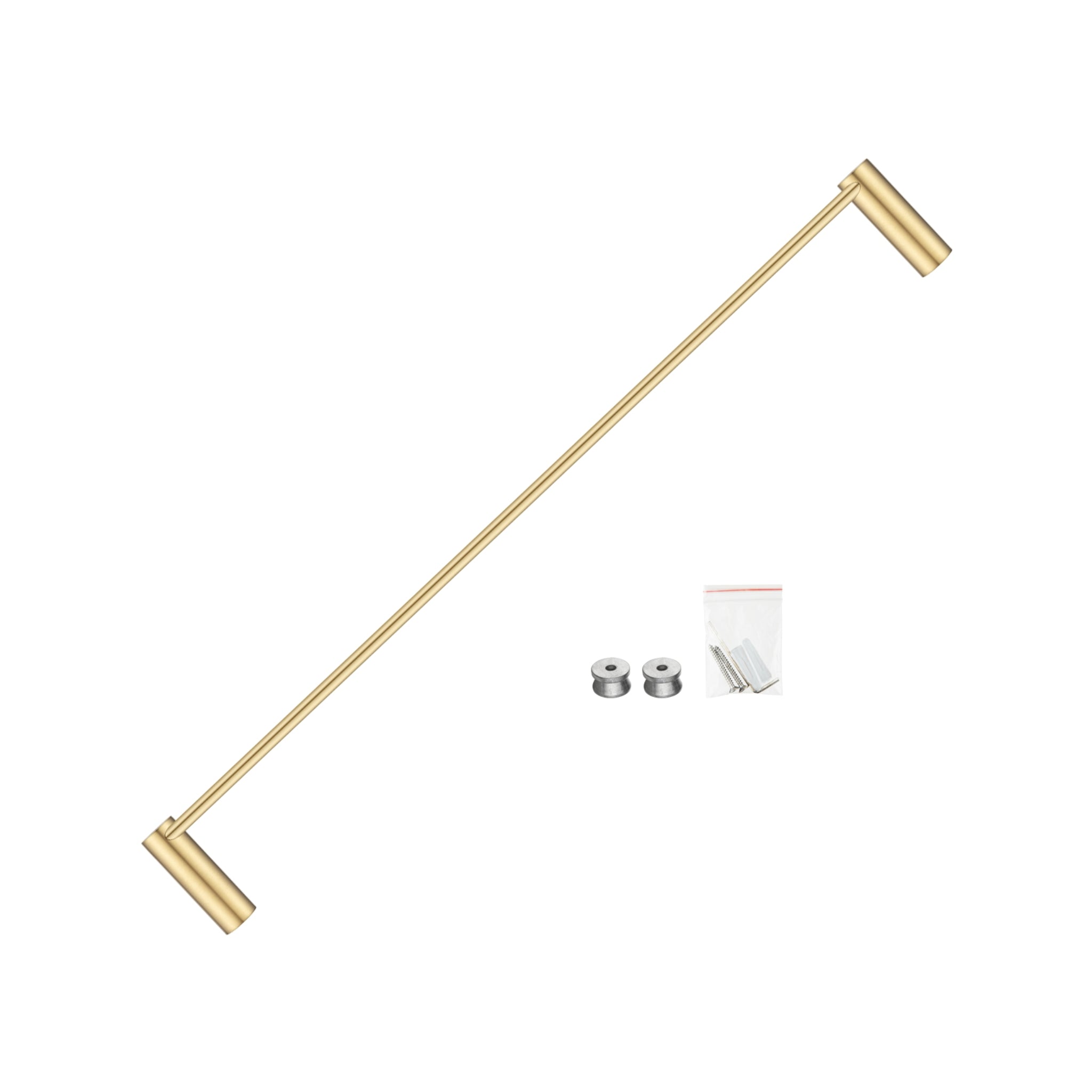 AQUAPERLA SINGLE TOWEL RAIL BRUSHED BRASS 600MM