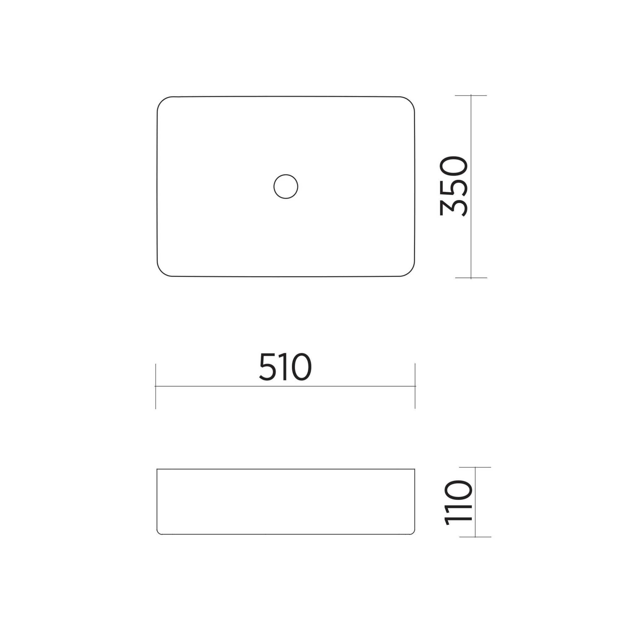 SEIMA PLATI 500 ABOVE COUNTER BASIN GLOSS WHITE 510MM