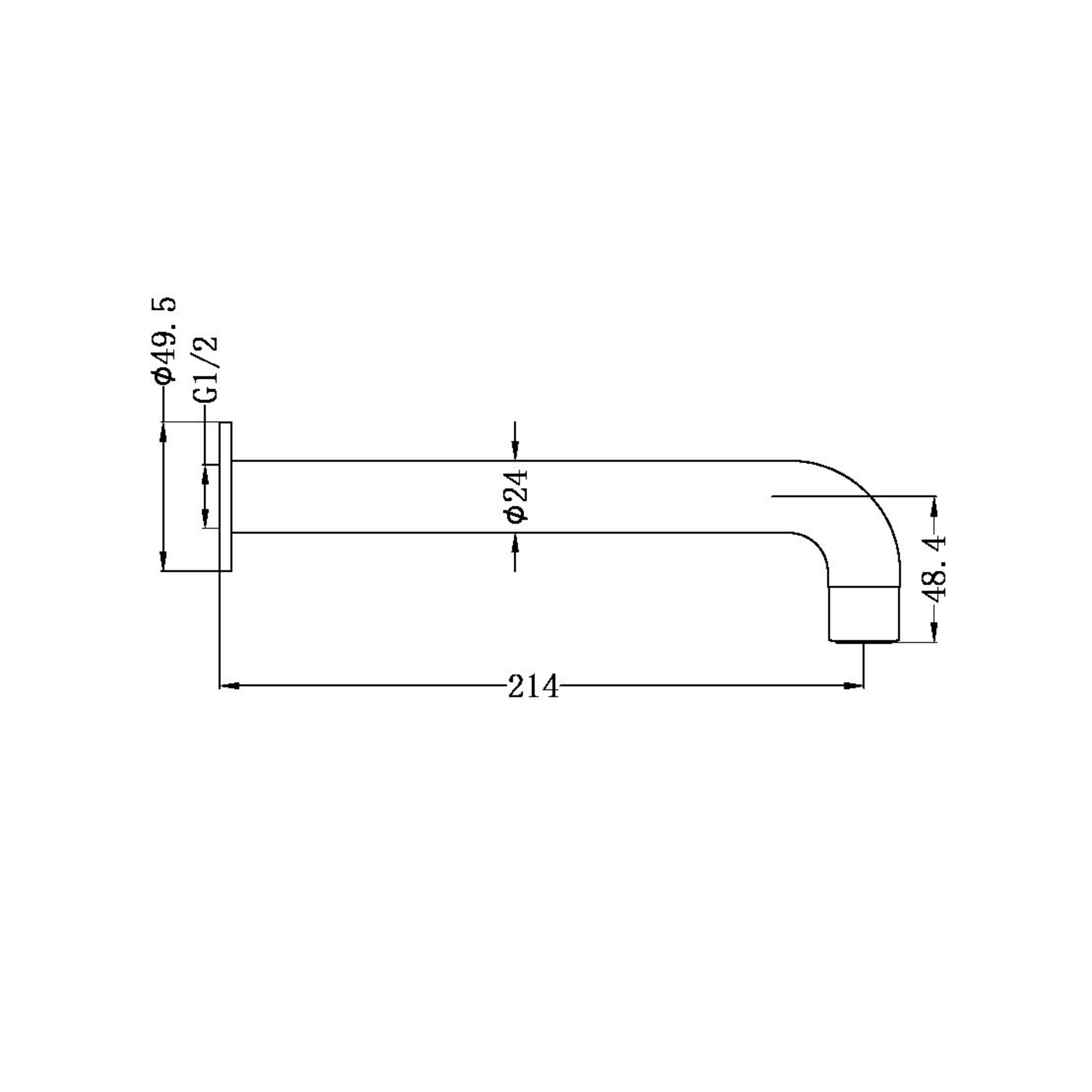 NERO DOLCE BASIN / BATH SPOUT MATTE BLACK 215MM