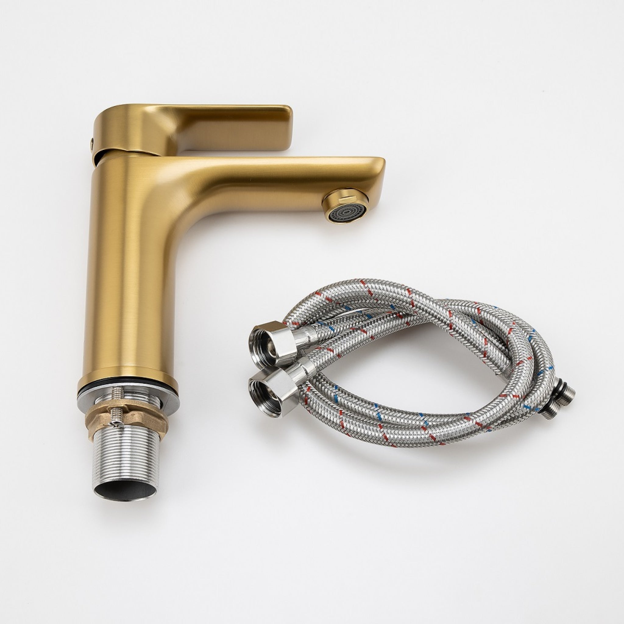 AQUAPERLA VOG BASIN MIXER 157MM BRUSHED BRASS