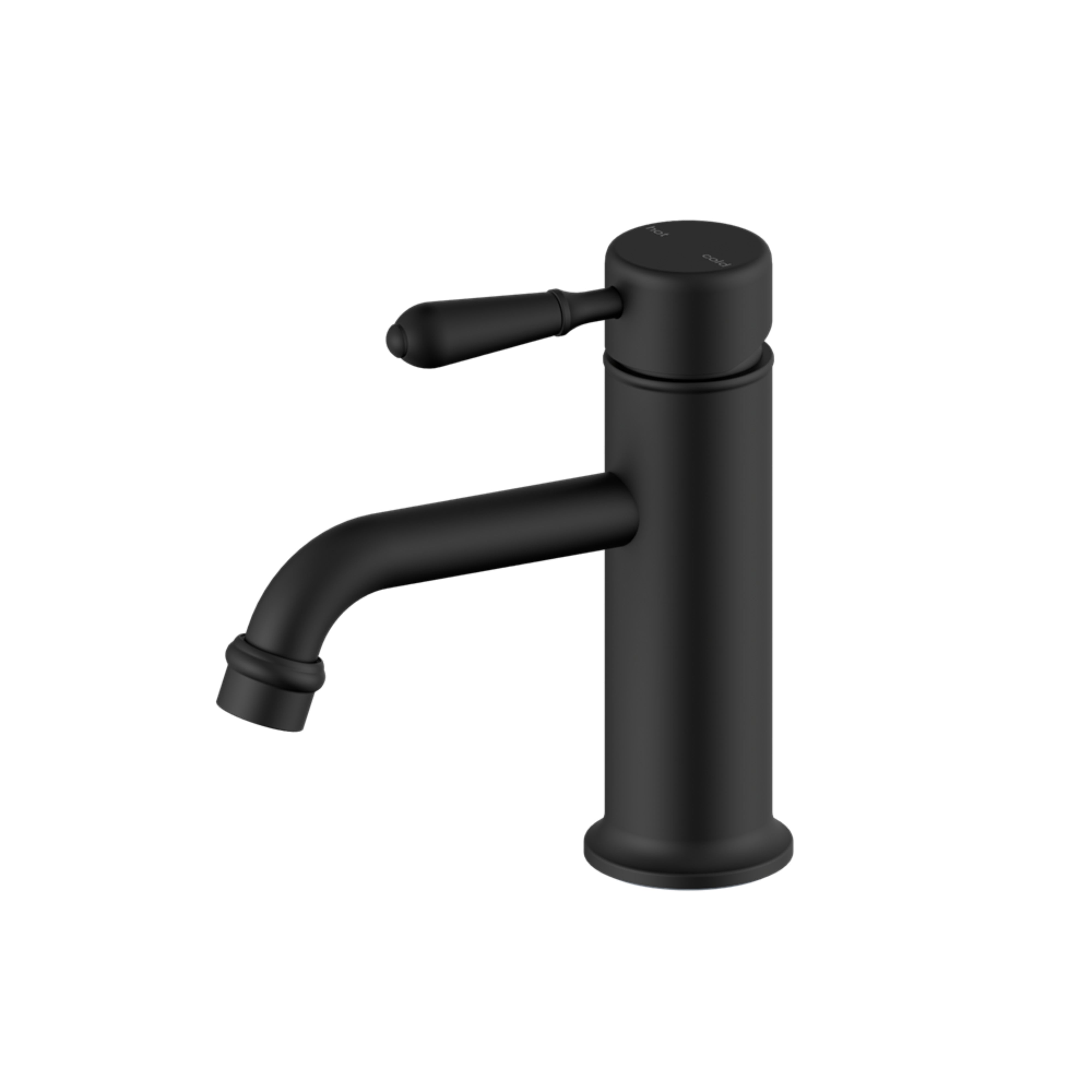 NERO YORK BASIN MIXER WITH METAL LEVER 170MM MATTE BLACK