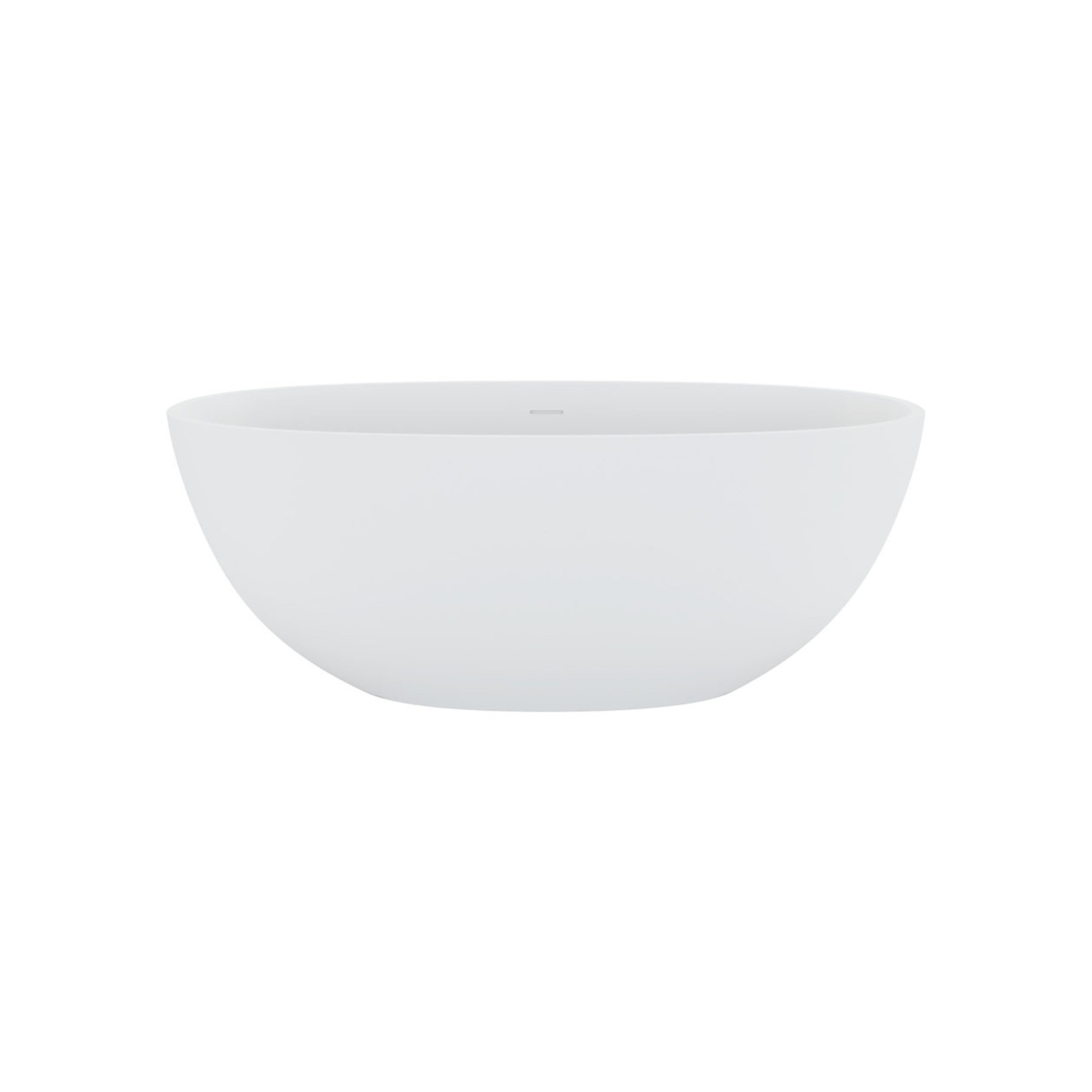 FIENZA SASSO SOLID SURFACE FREESTANDING BATHTUB MATTE WHITE (AVAILABLE IN 1550MM AND 1650MM)