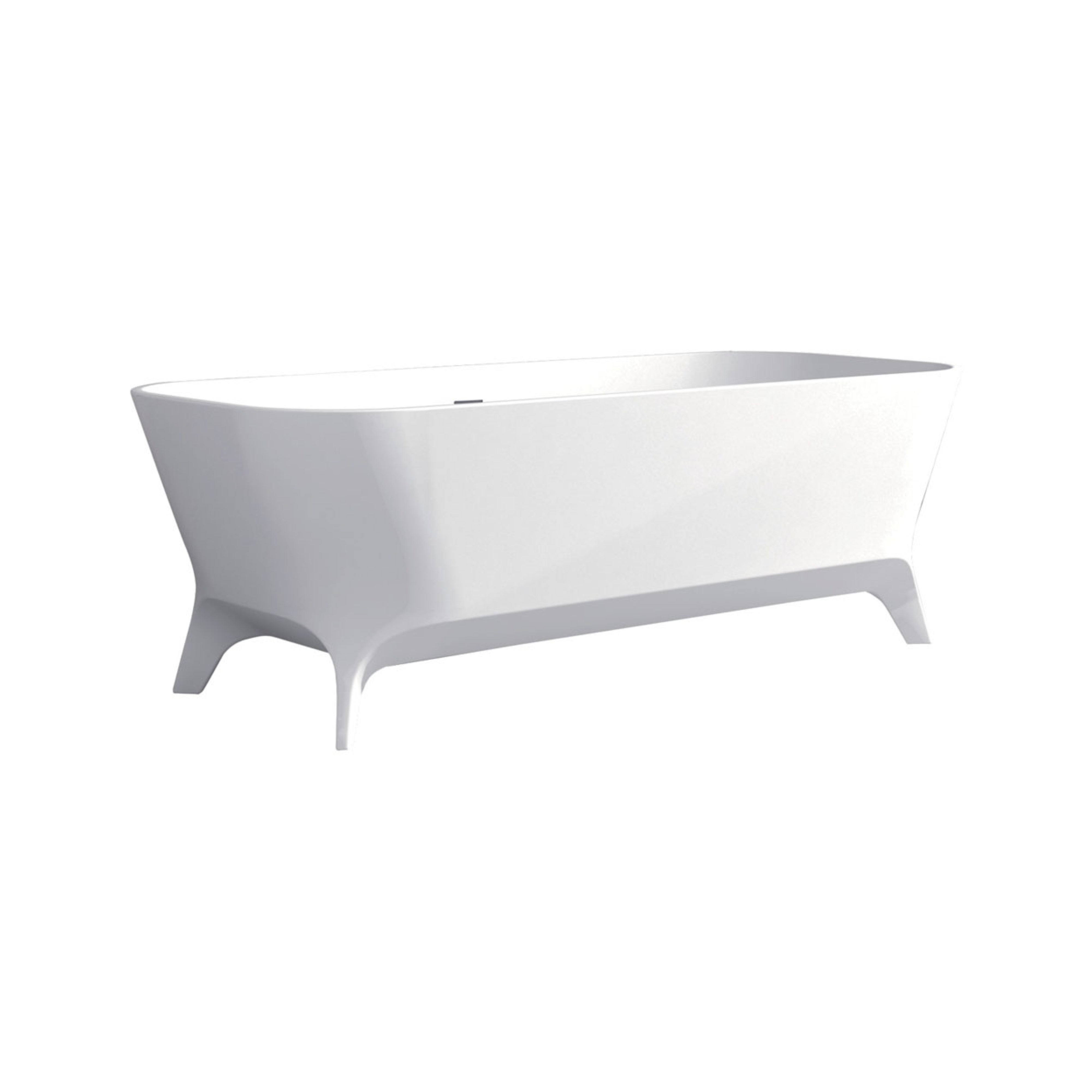 FIENZA HAMPTON SOLID SURFACE FREESTANDING BATHTUB MATTE WHITE 1600MM