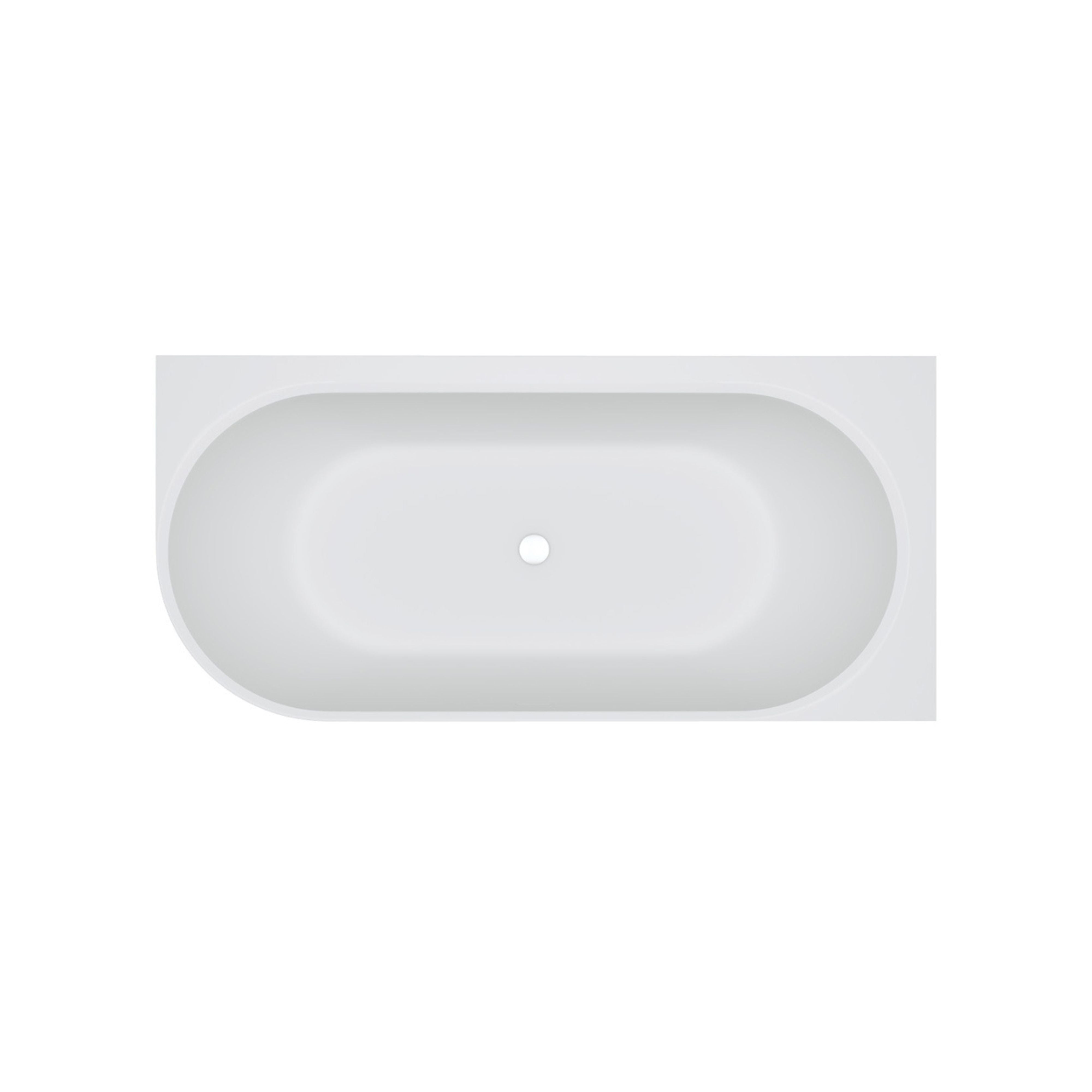 FIENZA MATTA SOLID SURFACE RIGHT CORNER BATHTUB MATTE WHITE 1750MM