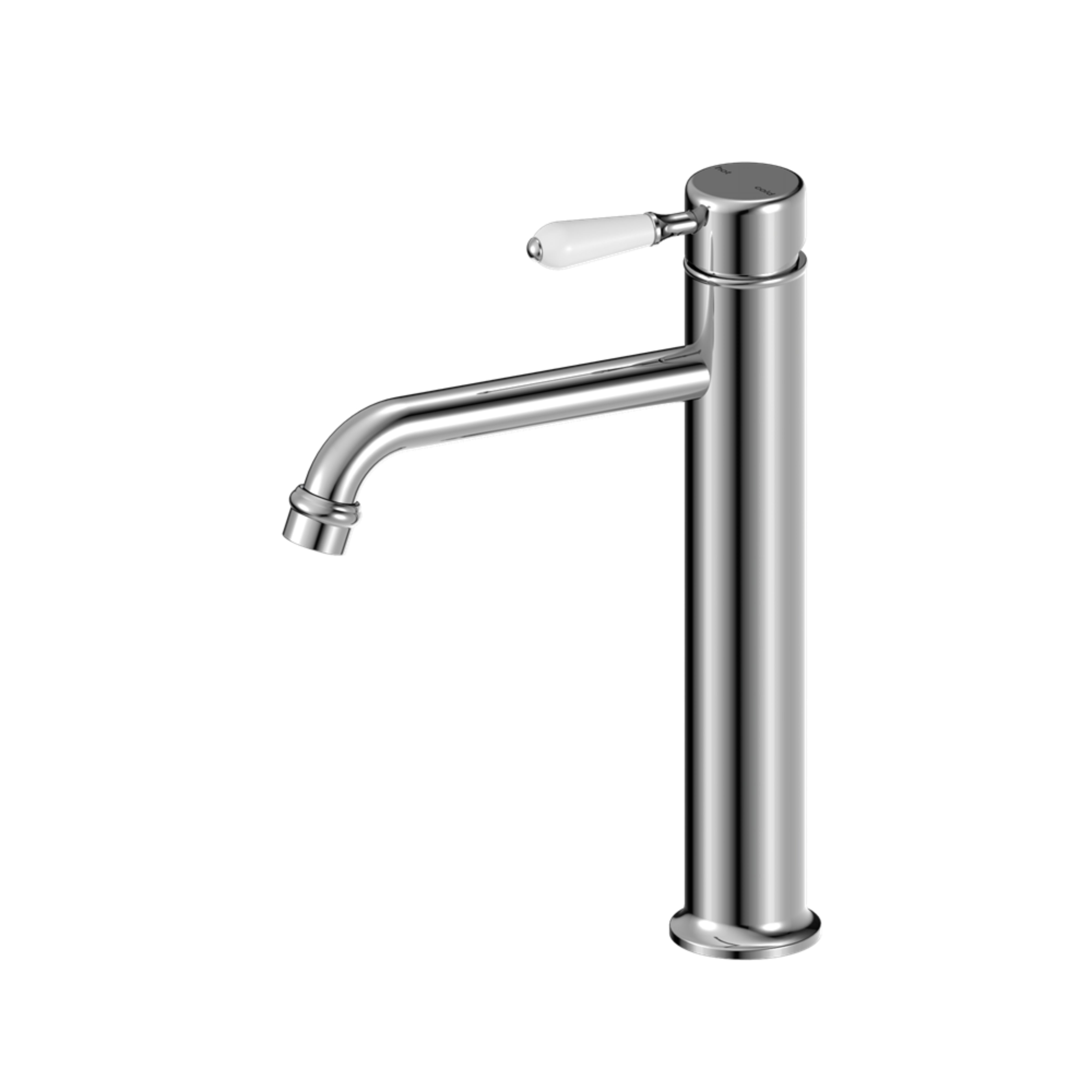 NERO YORK TALL BASIN MIXER WITH WHITE PORCELAIN LEVER 290MM CHROME