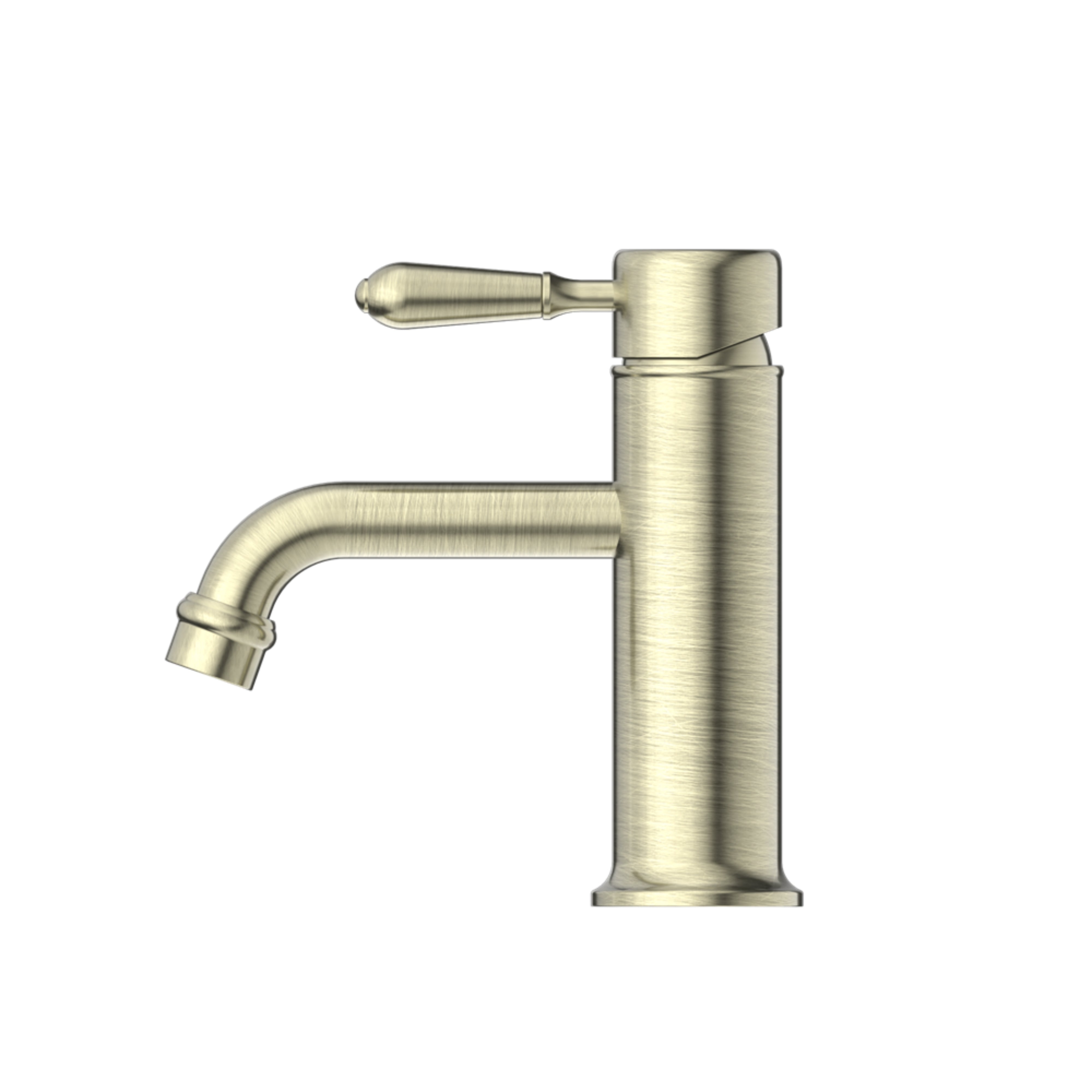 NERO YORK BASIN MIXER WITH METAL LEVER 170MM AGED BRASS