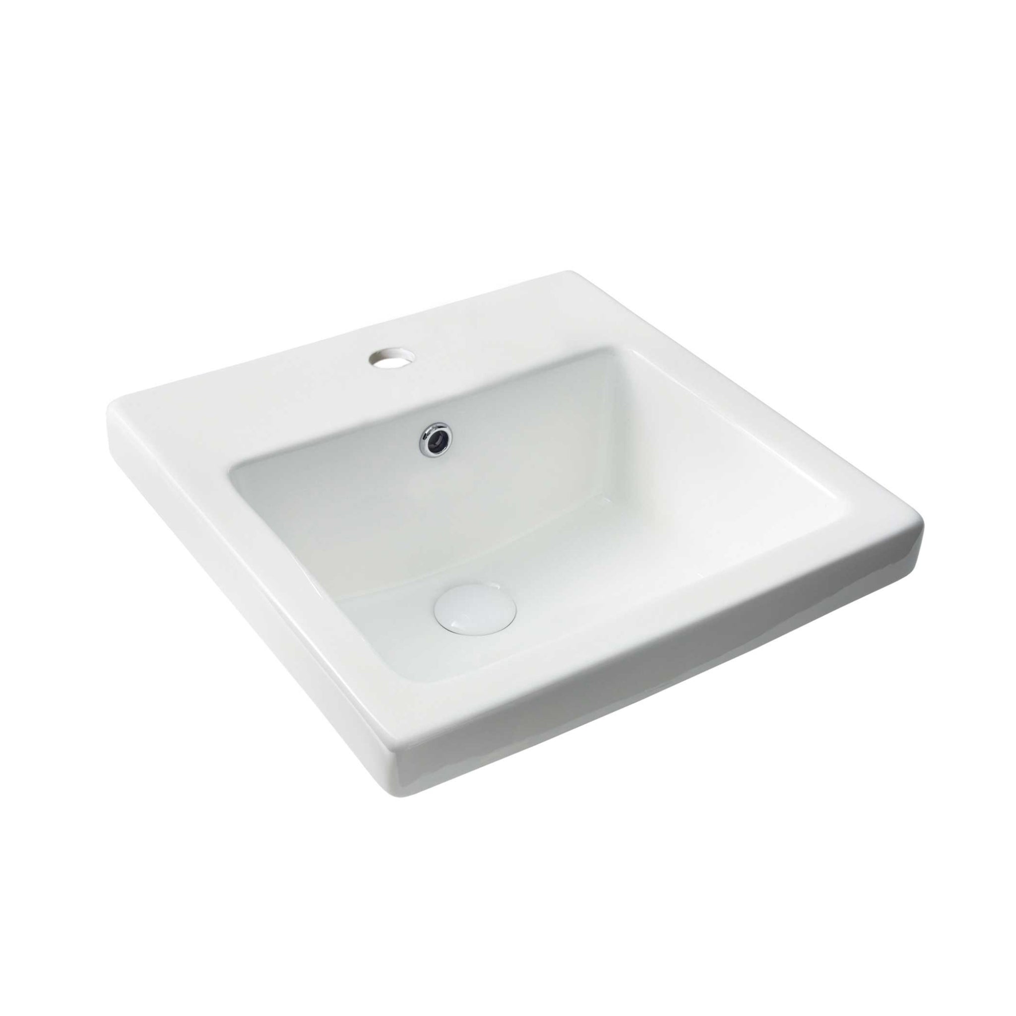 SEIMA KYRA 017 INSET BASIN WITH OVERFLOW GLOSS WHITE 430MM