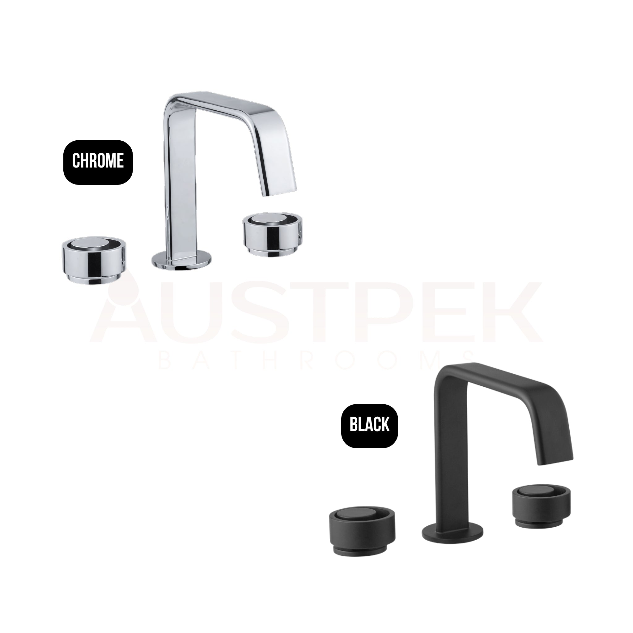 ARMANDO VICARIO PIAZZA THREE PIECE BASIN MIXER SET BLACK