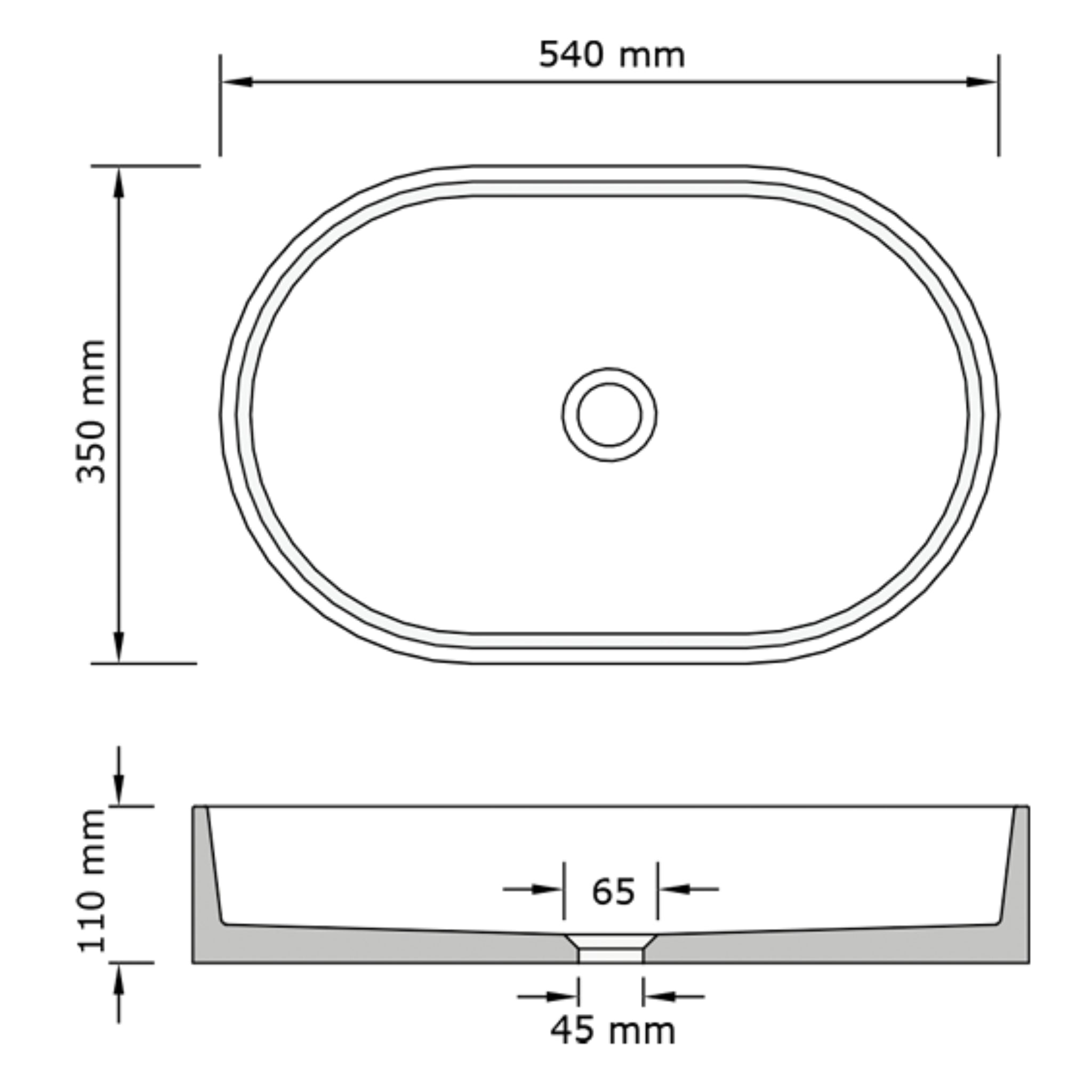 CONCRETE STUDIO BILYA ABOVE COUNTER BASIN OCEAN 540MM