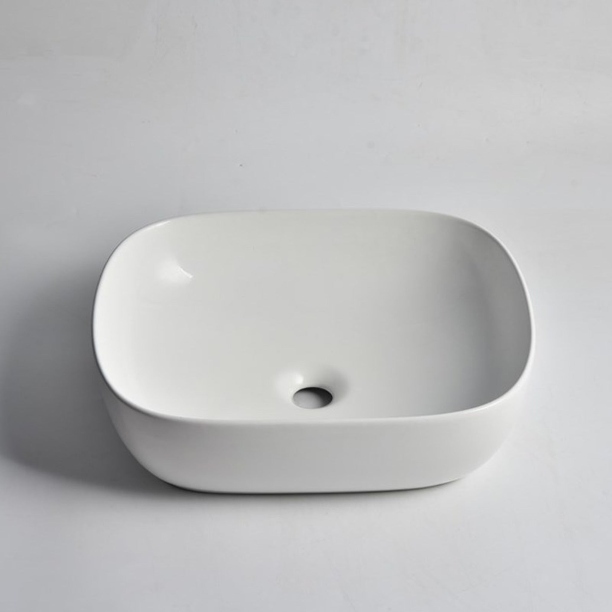 AQUAPERLA CERAMIC OVAL ABOVE COUNTER BASIN MATTE WHITE 480MM