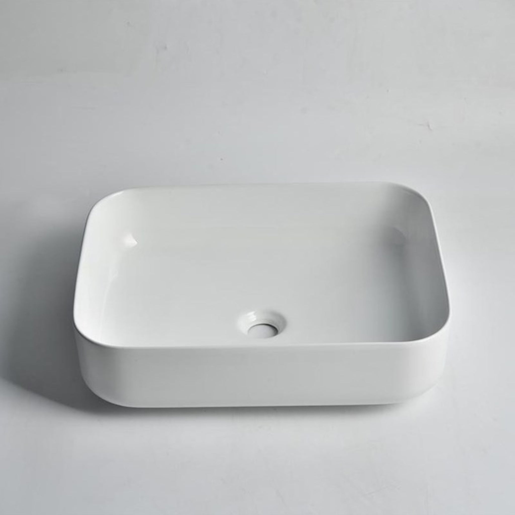 AQUAPERLA CERAMIC OVAL ABOVE COUNTER BASIN GLOSS WHITE 500MM