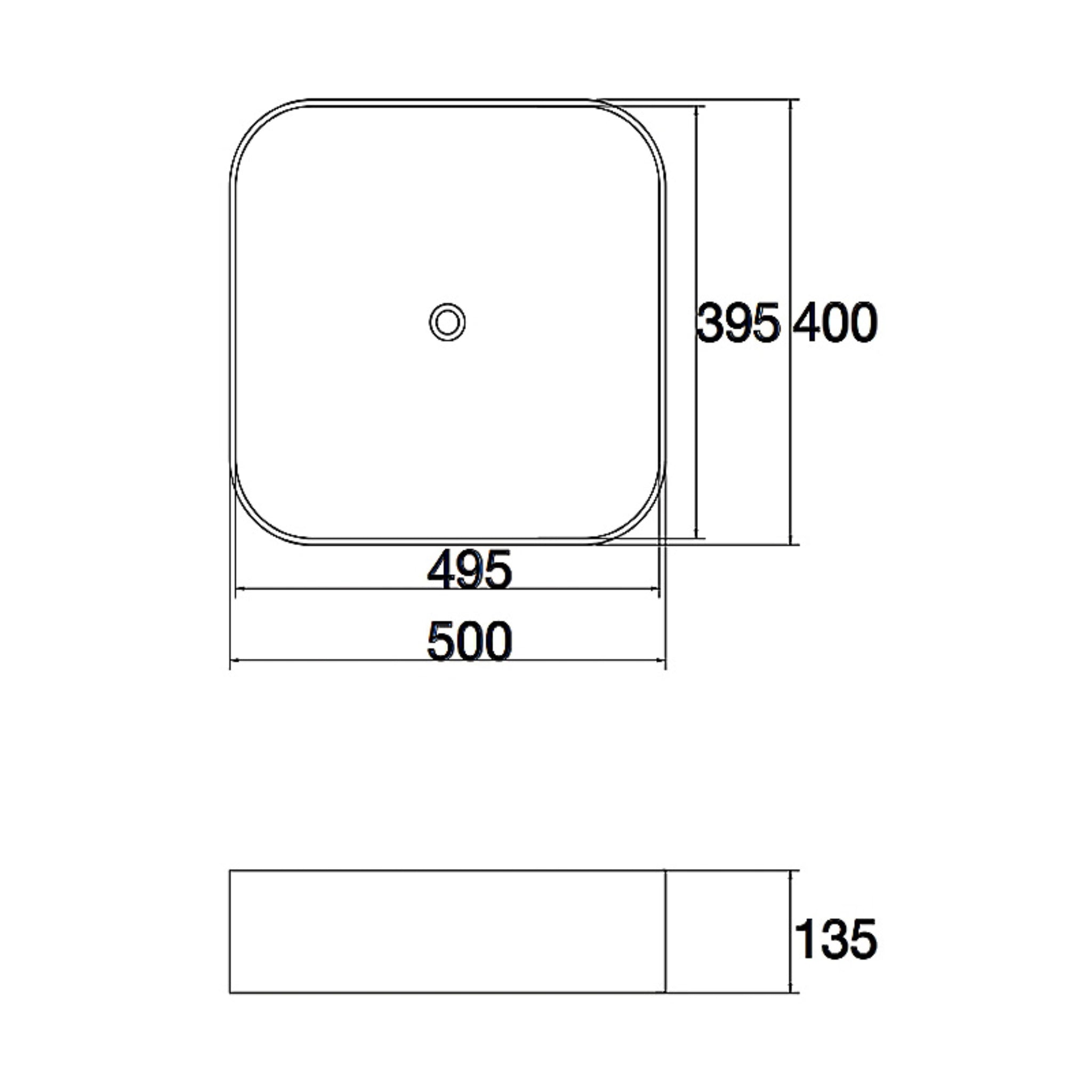 AQUAPERLA CERAMIC OVAL ABOVE COUNTER BASIN GLOSS WHITE 500MM