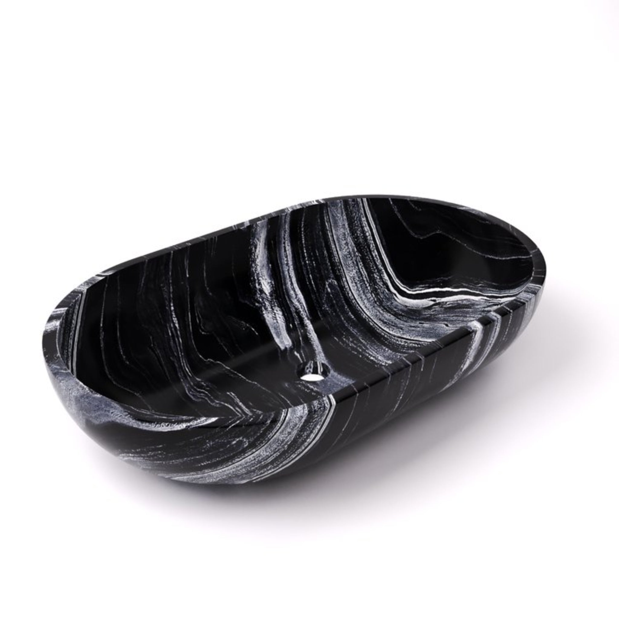 CARVUS VAYU OVAL ABOVE COUNTER MARBLE BASIN BHAINSLANA BLACK 482MM