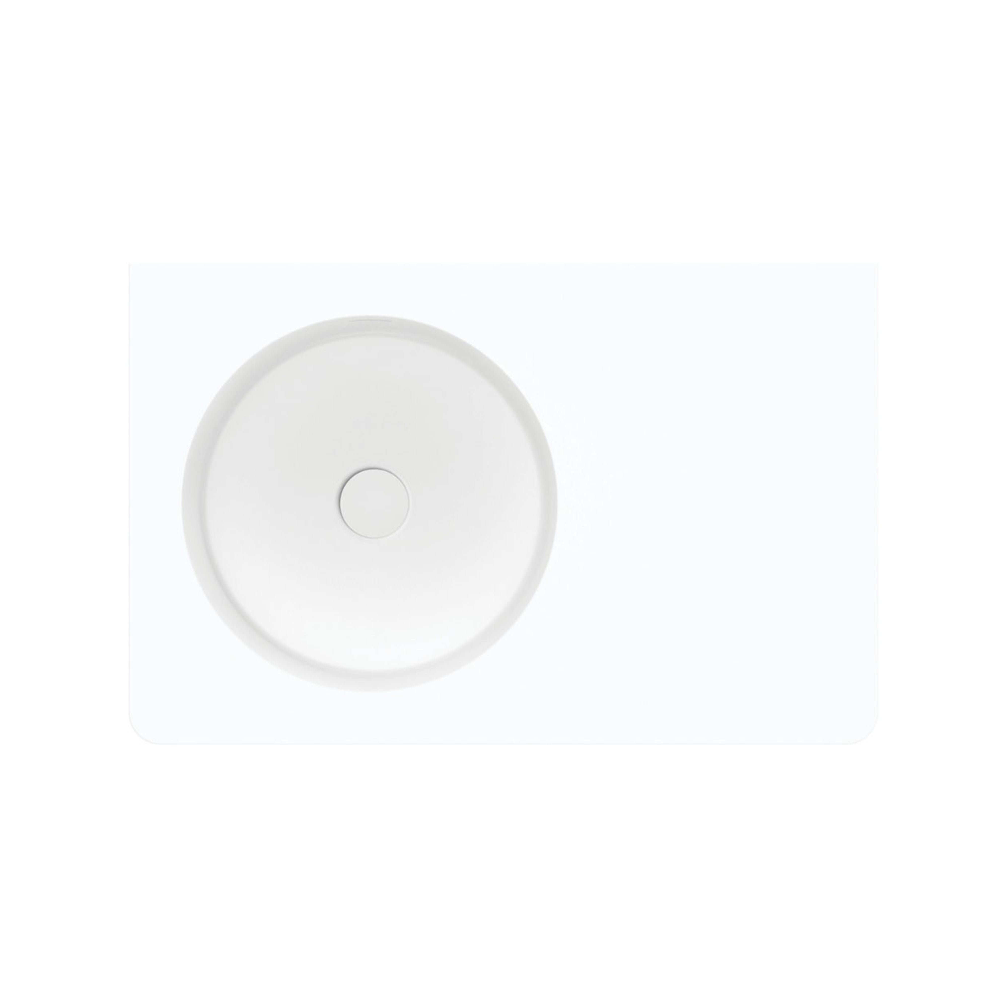 FIENZA ENCANTO SOLID SURFACE WALL HUNG LEFT HAND BASIN MATTE WHITE 700MM