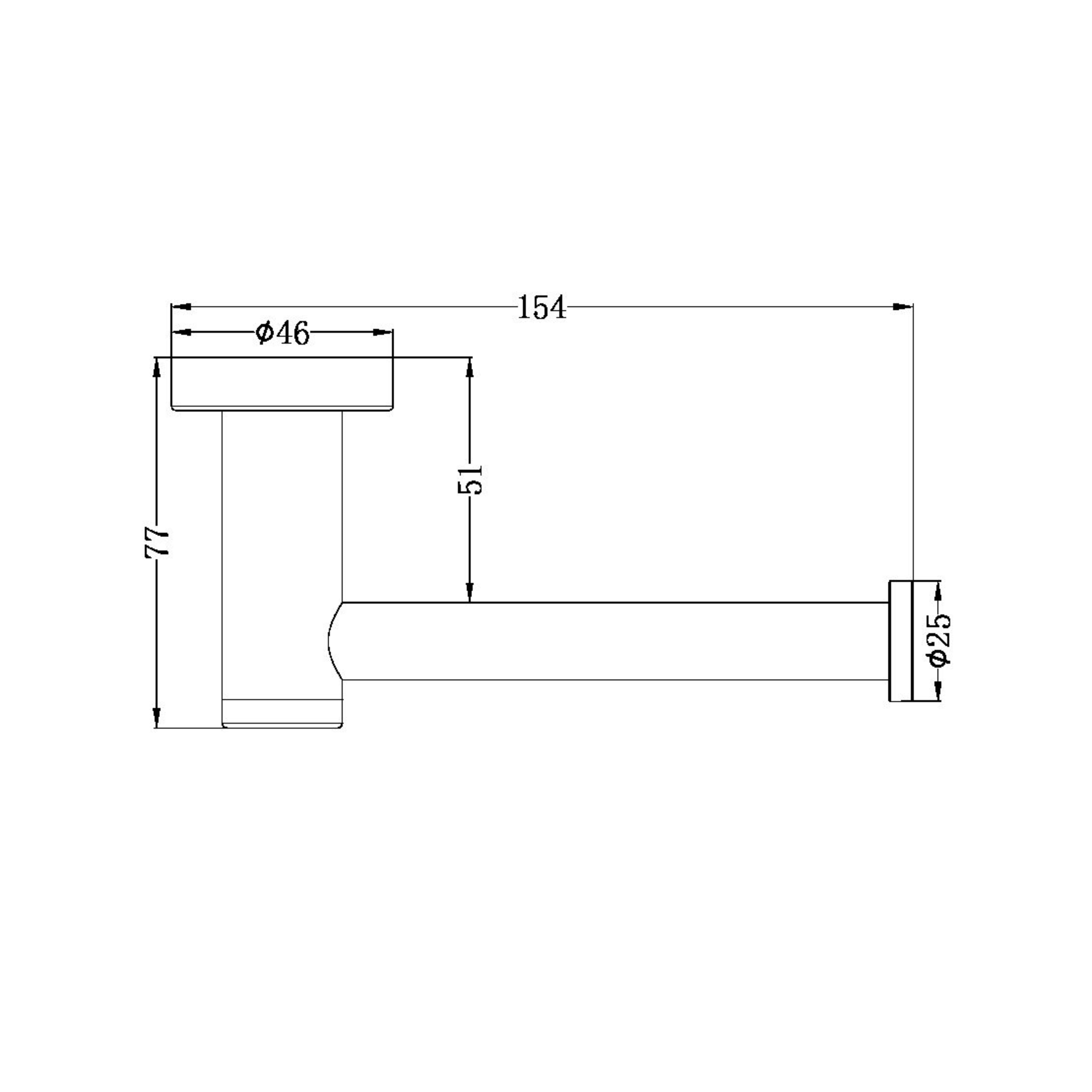 NERO CLASSIC TOILET ROLL HOLDER 154MM BRUSHED NICKEL